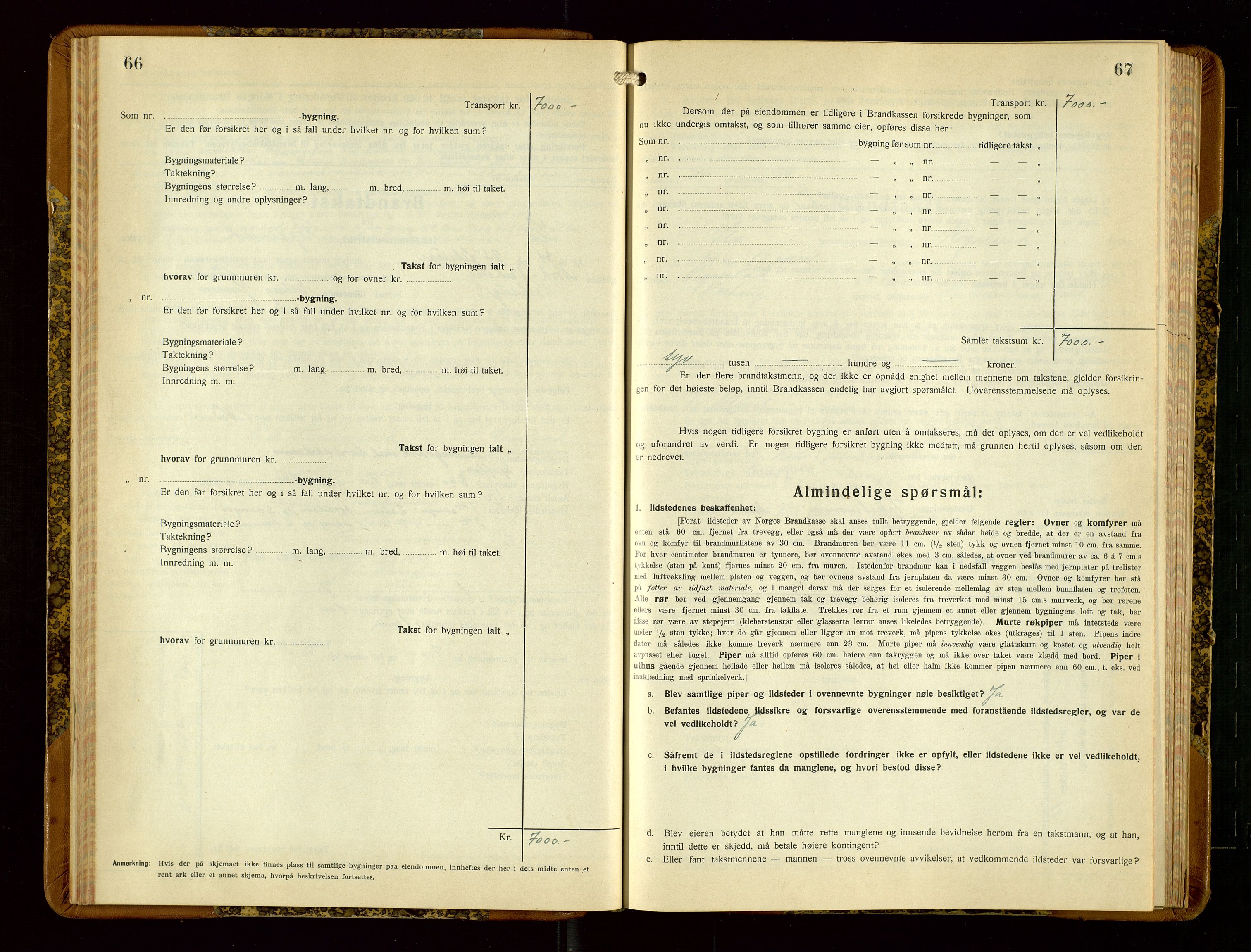 Hå lensmannskontor, AV/SAST-A-100456/Goa/L0006: Takstprotokoll (skjema), 1932-1938, s. 66-67