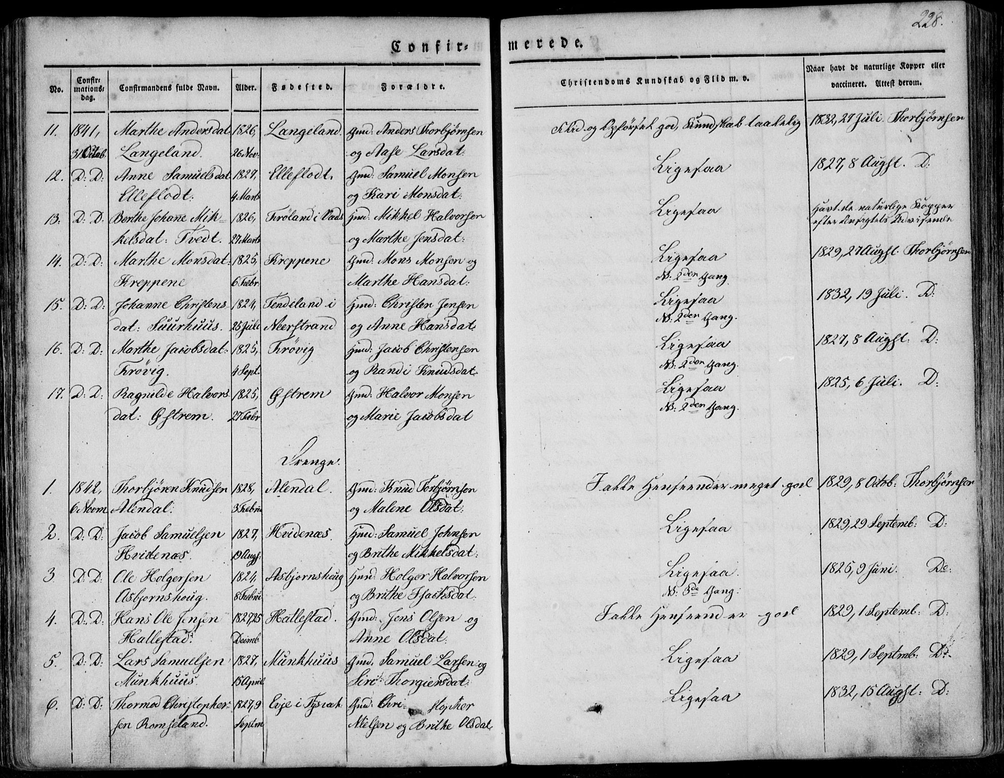 Skjold sokneprestkontor, AV/SAST-A-101847/H/Ha/Haa/L0006: Ministerialbok nr. A 6.1, 1835-1858, s. 228