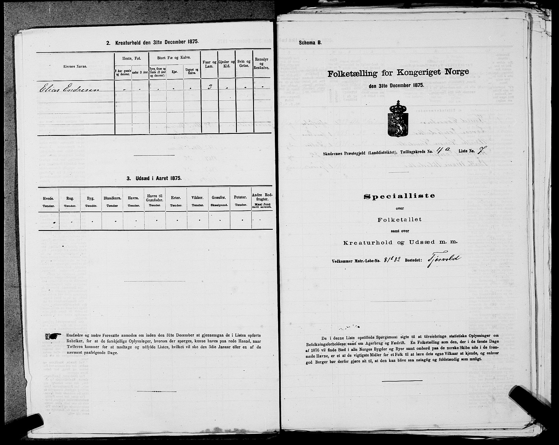 SAST, Folketelling 1875 for 1150L Skudenes prestegjeld, Falnes sokn, Åkra sokn og Ferkingstad sokn, 1875, s. 370