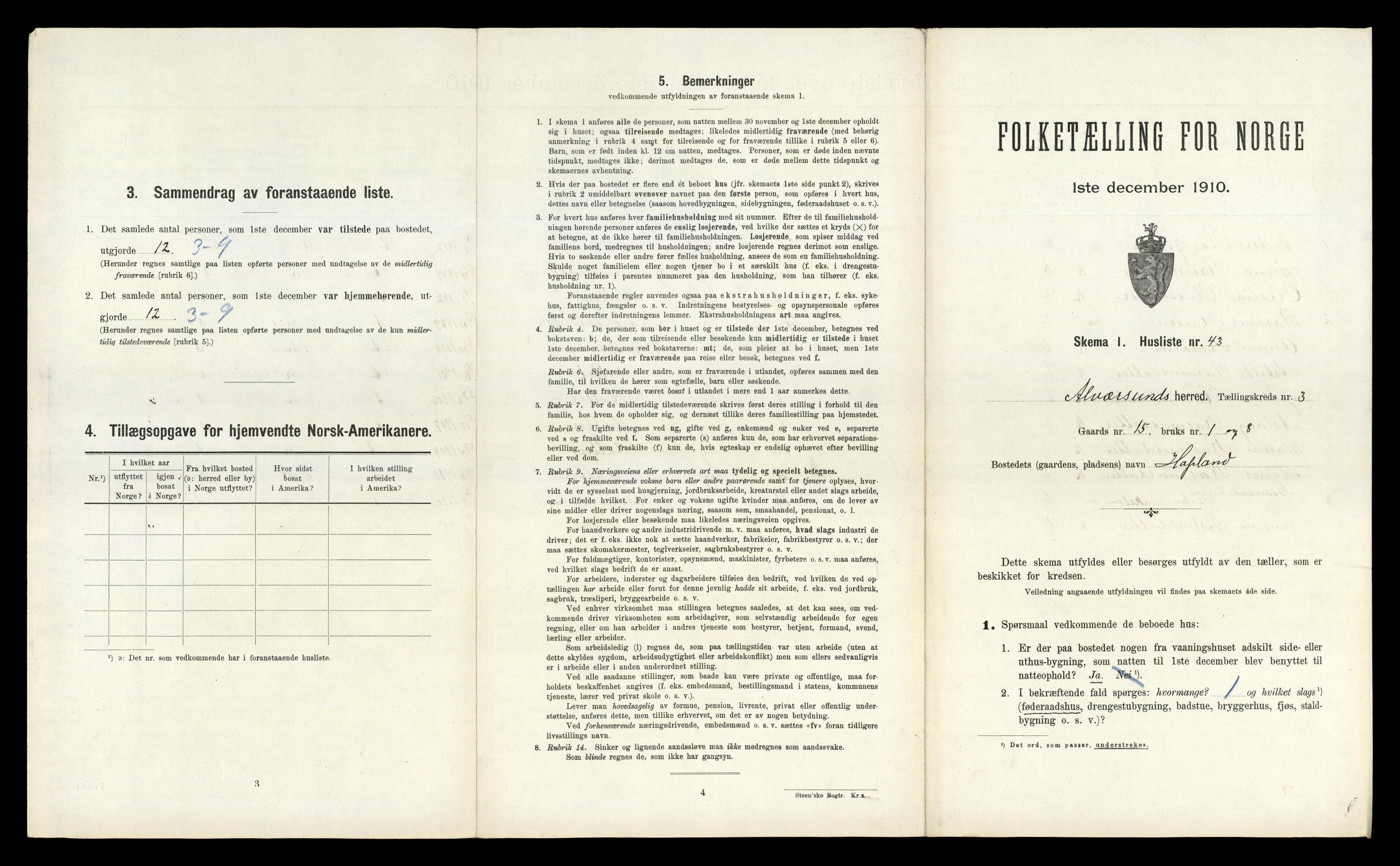 RA, Folketelling 1910 for 1257 Alversund herred, 1910, s. 260