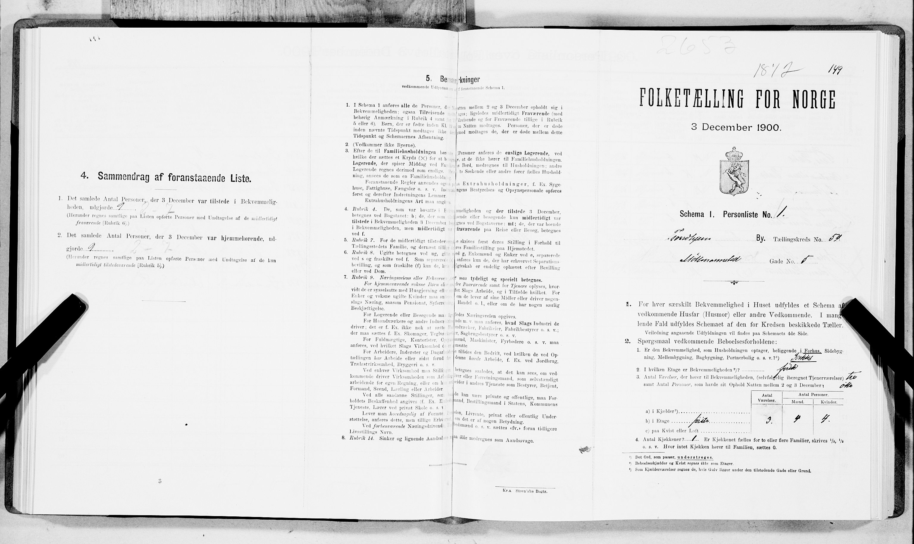 SAT, Folketelling 1900 for 1601 Trondheim kjøpstad, 1900, s. 9216