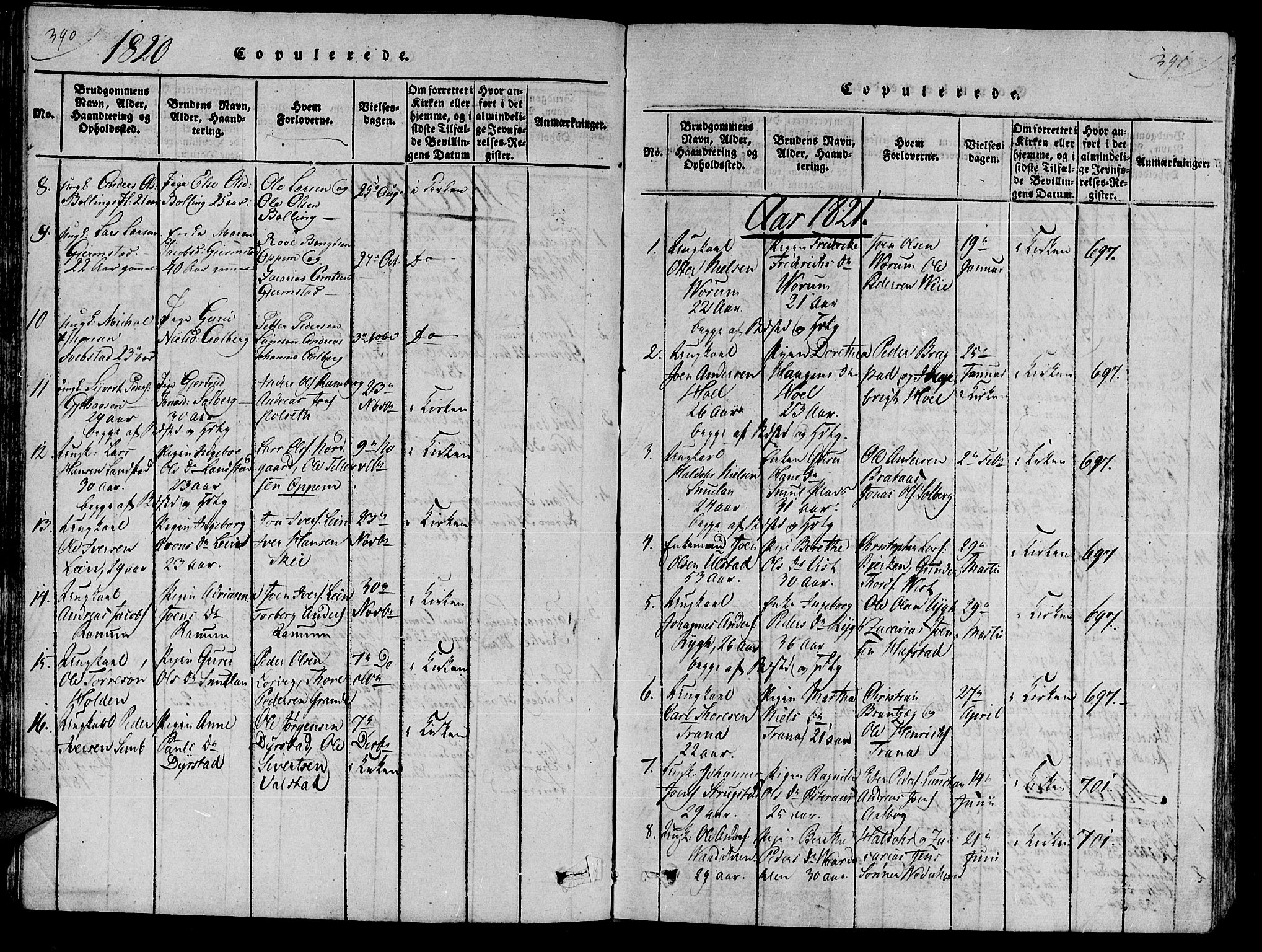 Ministerialprotokoller, klokkerbøker og fødselsregistre - Nord-Trøndelag, AV/SAT-A-1458/735/L0333: Ministerialbok nr. 735A04 /1, 1816-1824, s. 390-391