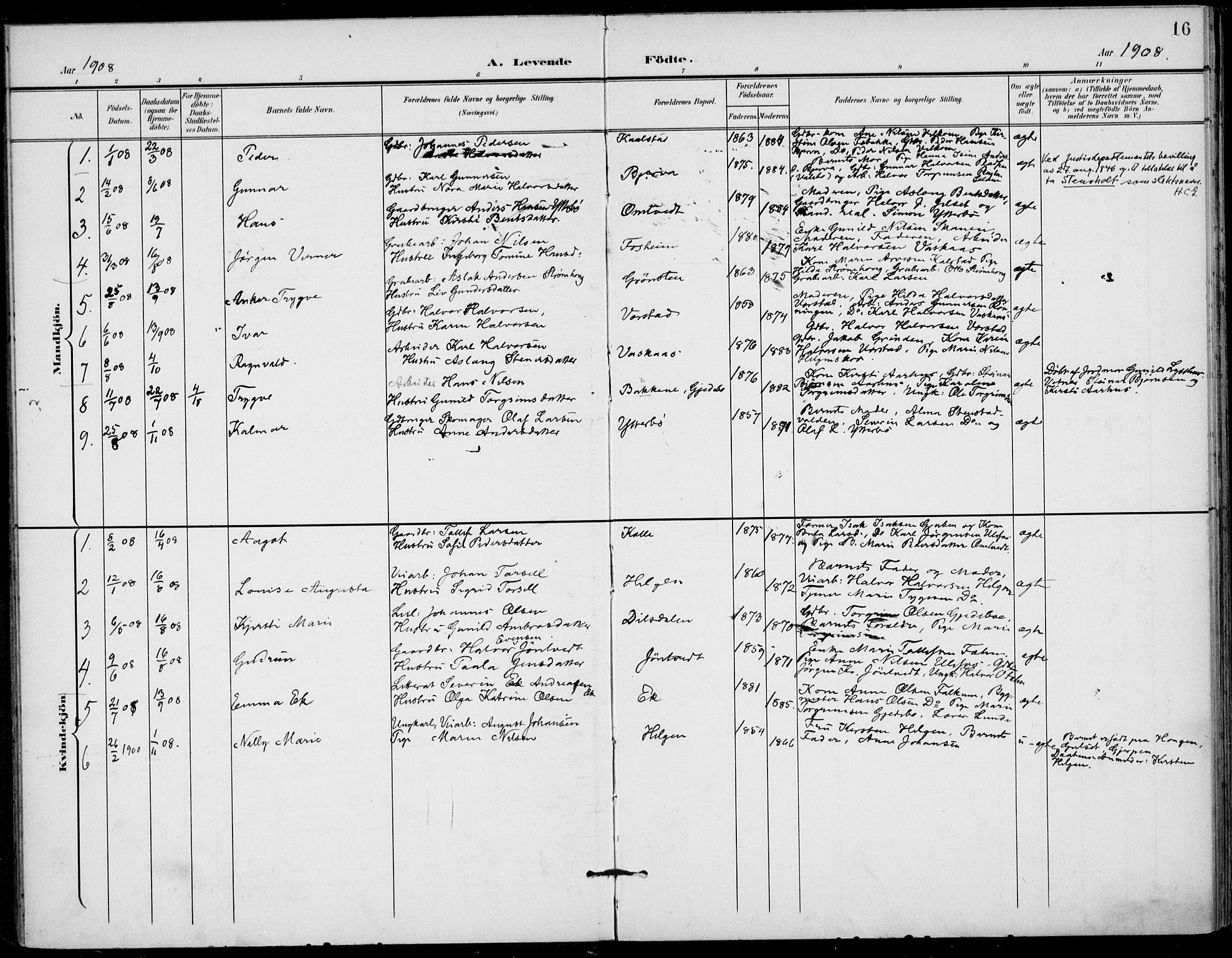Holla kirkebøker, AV/SAKO-A-272/F/Fa/L0011: Ministerialbok nr. 11, 1897-1928, s. 16