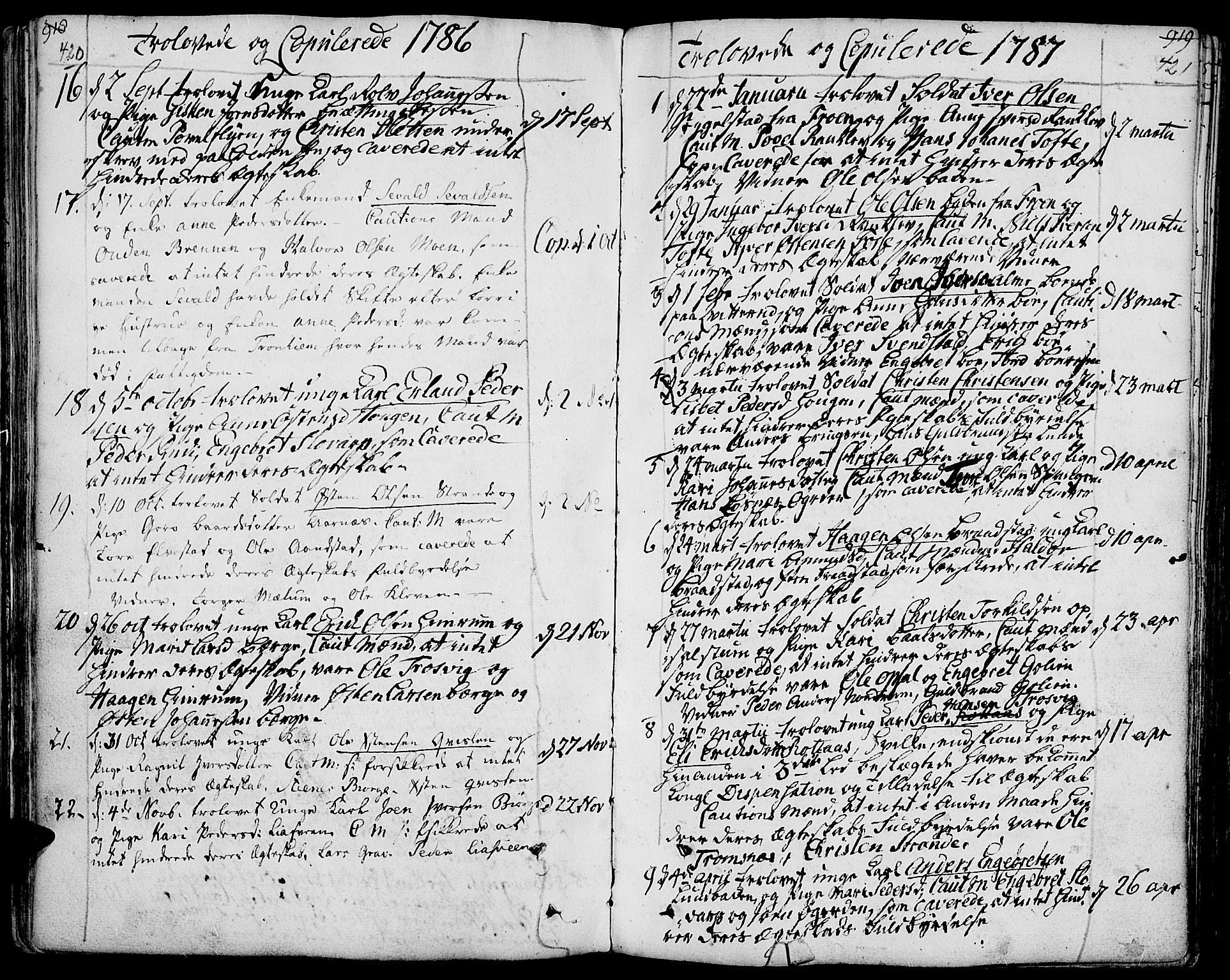 Ringebu prestekontor, AV/SAH-PREST-082/H/Ha/Haa/L0003: Ministerialbok nr. 3, 1781-1820, s. 420-421