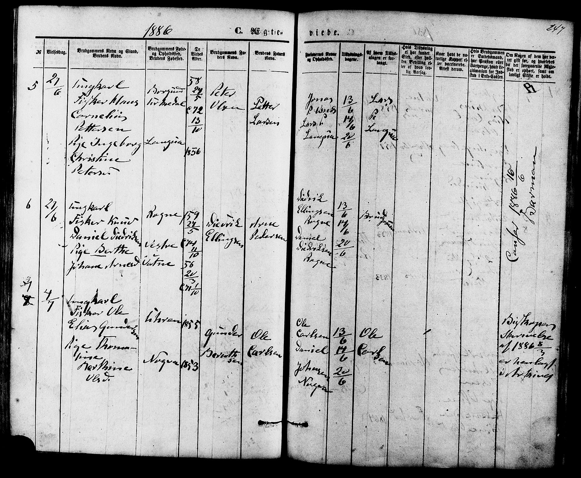 Ministerialprotokoller, klokkerbøker og fødselsregistre - Møre og Romsdal, AV/SAT-A-1454/536/L0500: Ministerialbok nr. 536A09, 1876-1889, s. 247