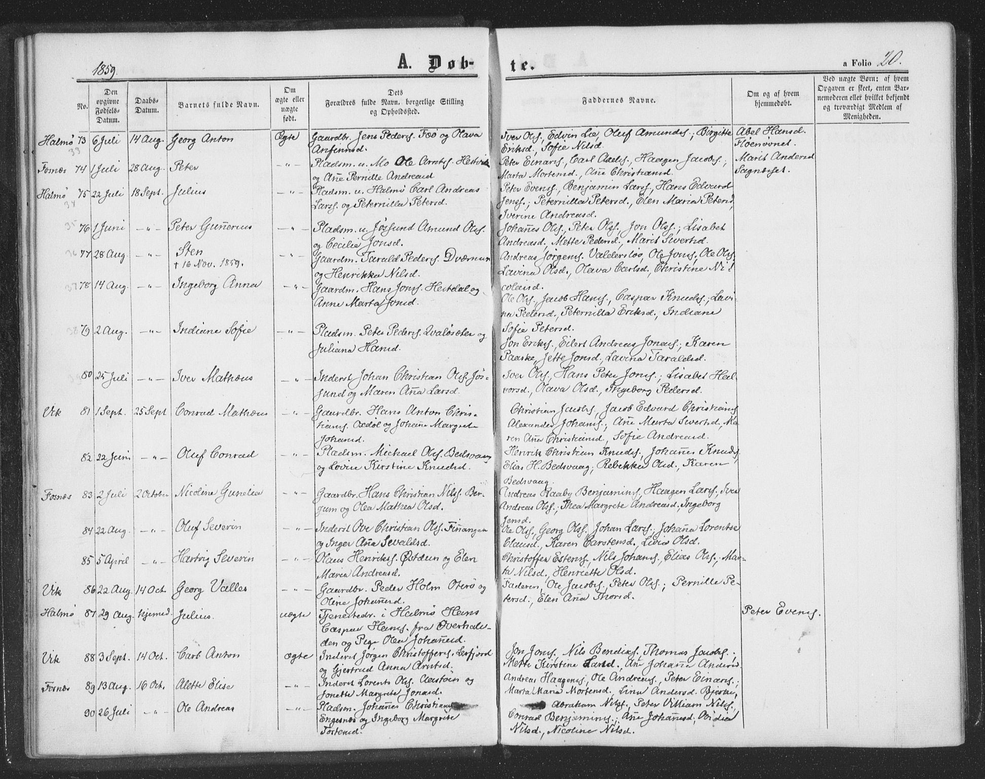 Ministerialprotokoller, klokkerbøker og fødselsregistre - Nord-Trøndelag, SAT/A-1458/773/L0615: Ministerialbok nr. 773A06, 1857-1870, s. 20