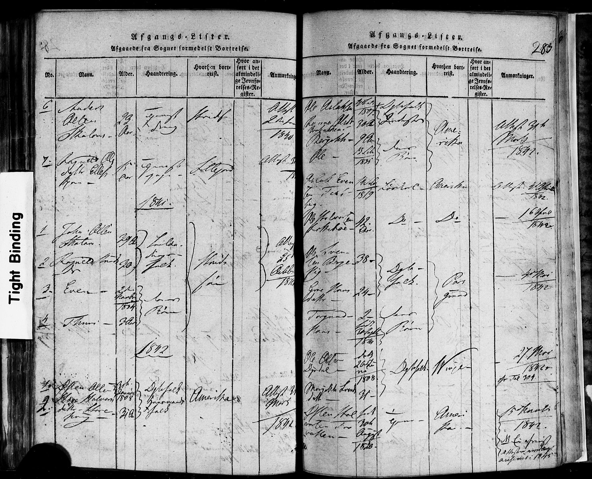 Rauland kirkebøker, AV/SAKO-A-292/F/Fa/L0002: Ministerialbok nr. I 2, 1815-1860, s. 283