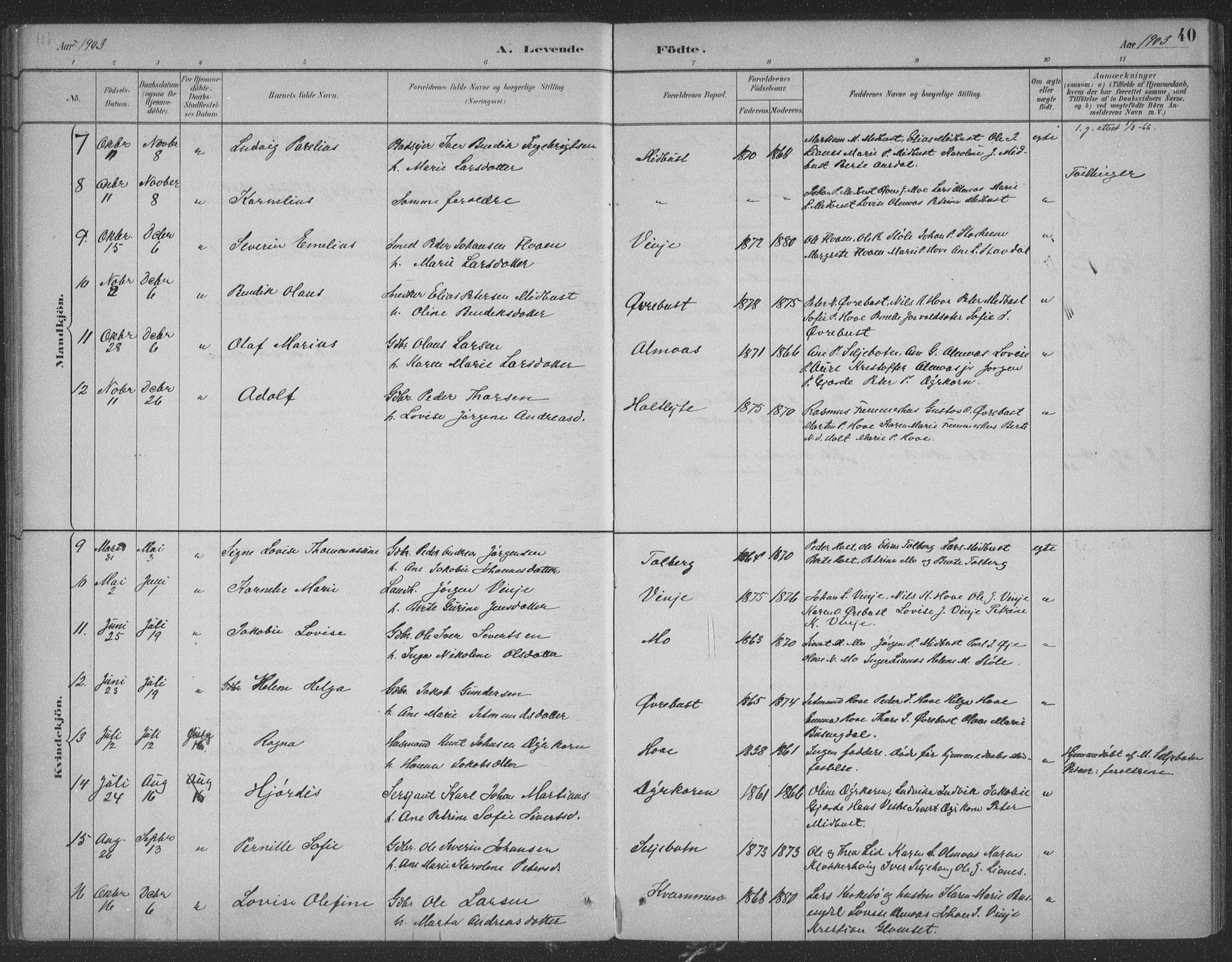 Ministerialprotokoller, klokkerbøker og fødselsregistre - Møre og Romsdal, AV/SAT-A-1454/521/L0299: Ministerialbok nr. 521A01, 1882-1907, s. 40