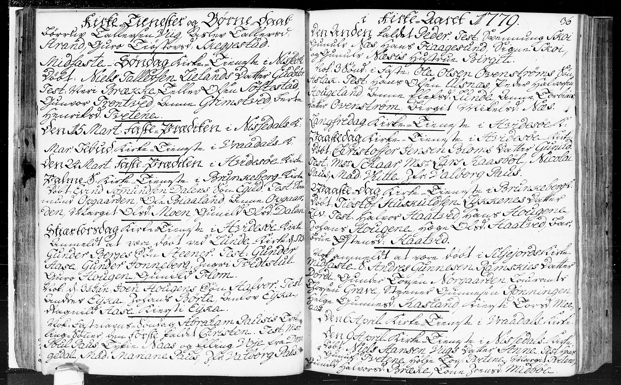Kviteseid kirkebøker, SAKO/A-276/F/Fa/L0002: Ministerialbok nr. I 2, 1773-1786, s. 36