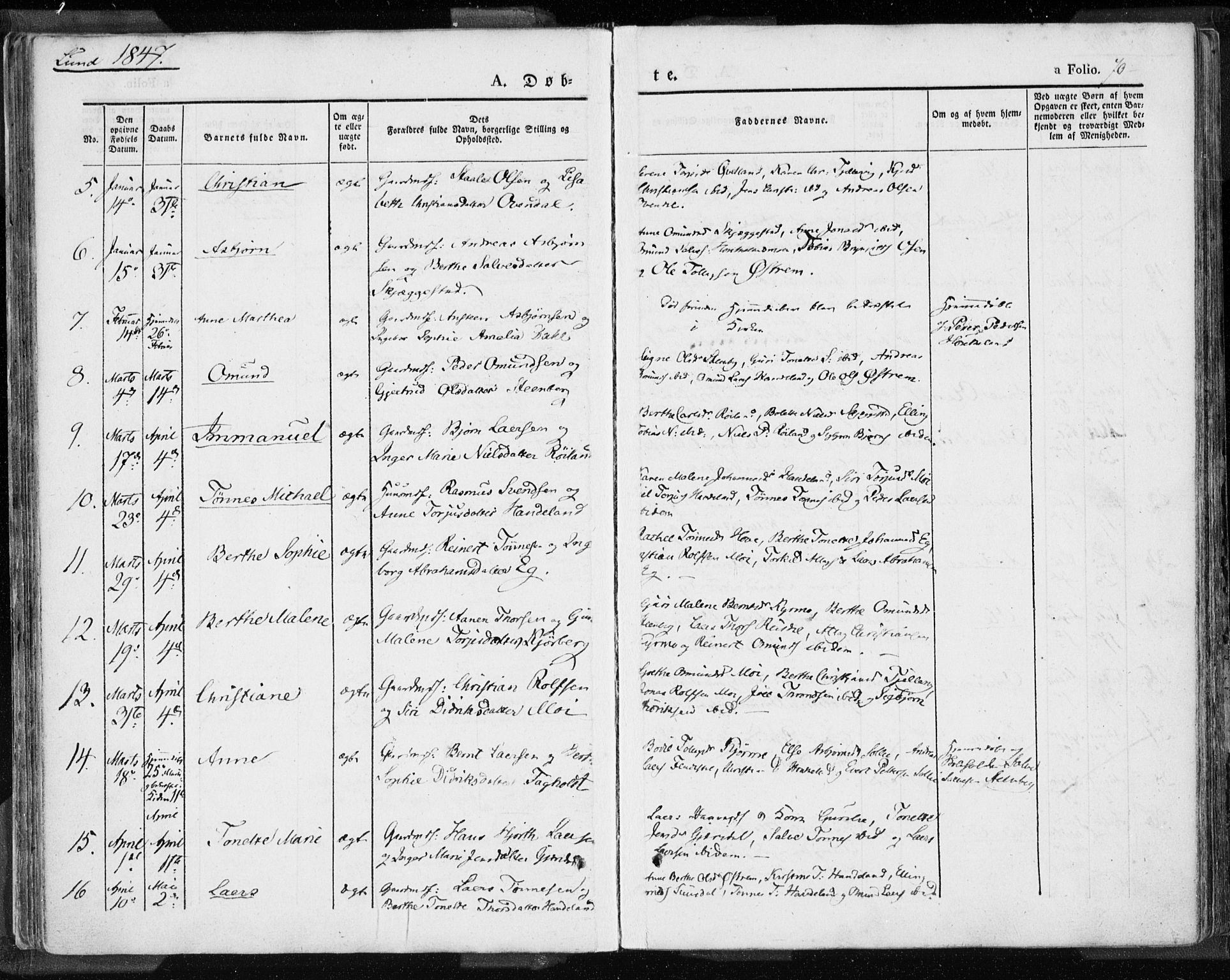 Lund sokneprestkontor, AV/SAST-A-101809/S06/L0007: Ministerialbok nr. A 7.1, 1833-1854, s. 70