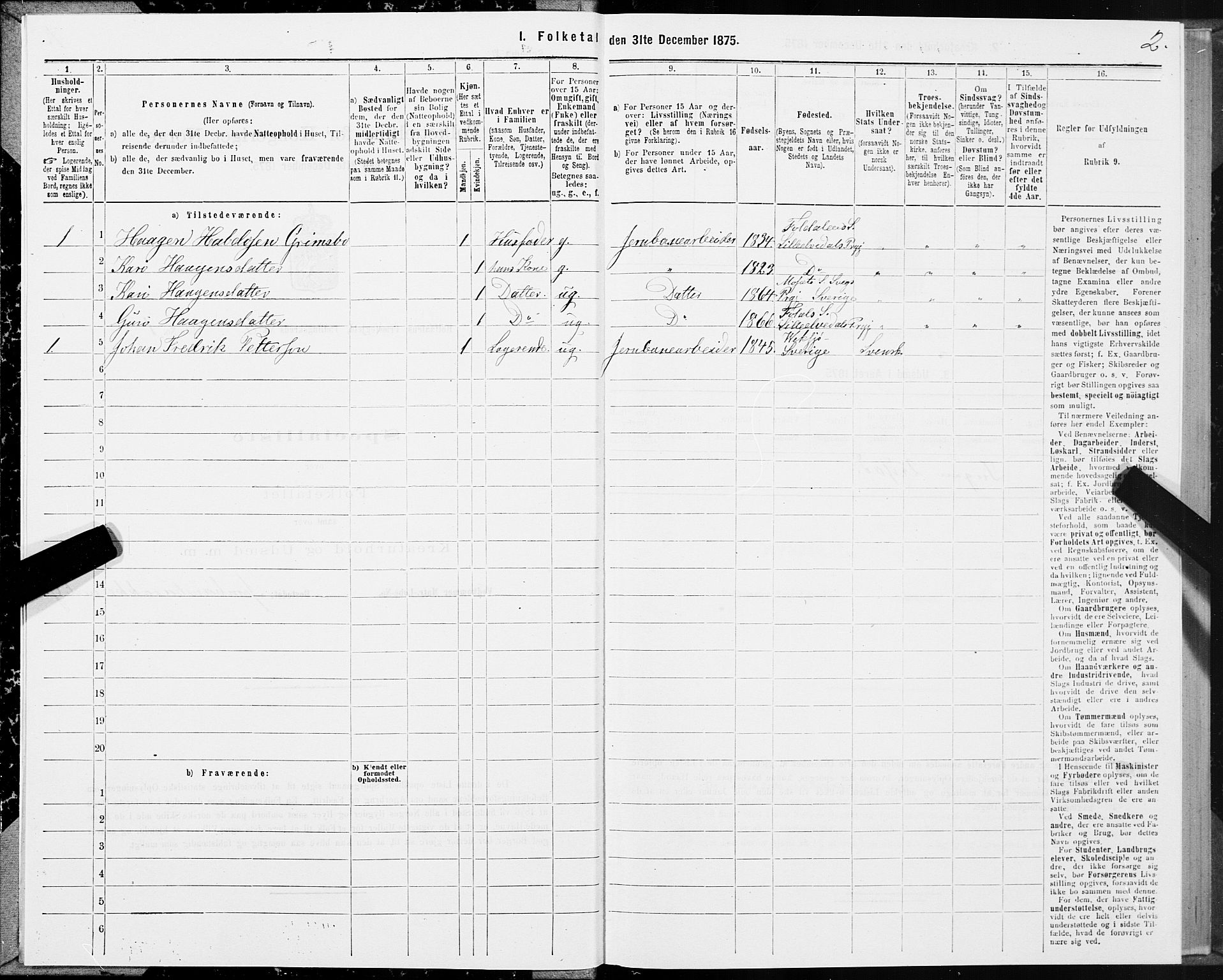 SAT, Folketelling 1875 for 1645P Haltdalen prestegjeld, 1875, s. 5002