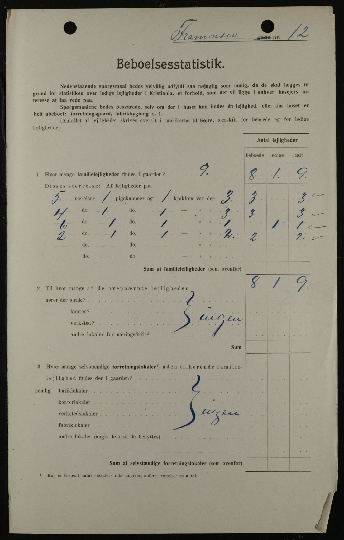 OBA, Kommunal folketelling 1.2.1908 for Kristiania kjøpstad, 1908, s. 23078