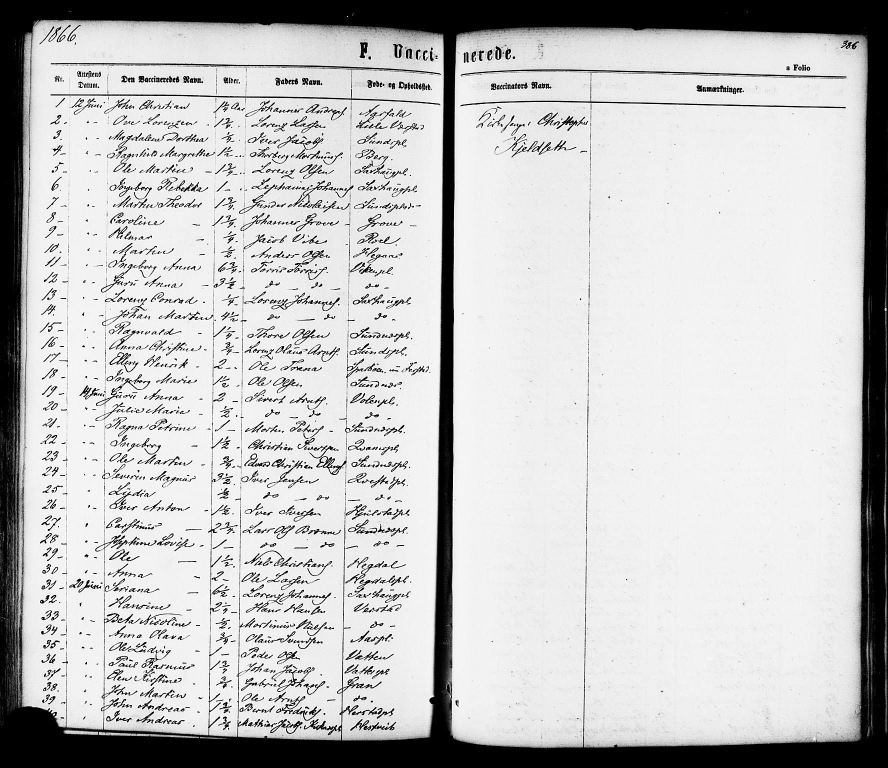 Ministerialprotokoller, klokkerbøker og fødselsregistre - Nord-Trøndelag, SAT/A-1458/730/L0284: Ministerialbok nr. 730A09, 1866-1878, s. 386