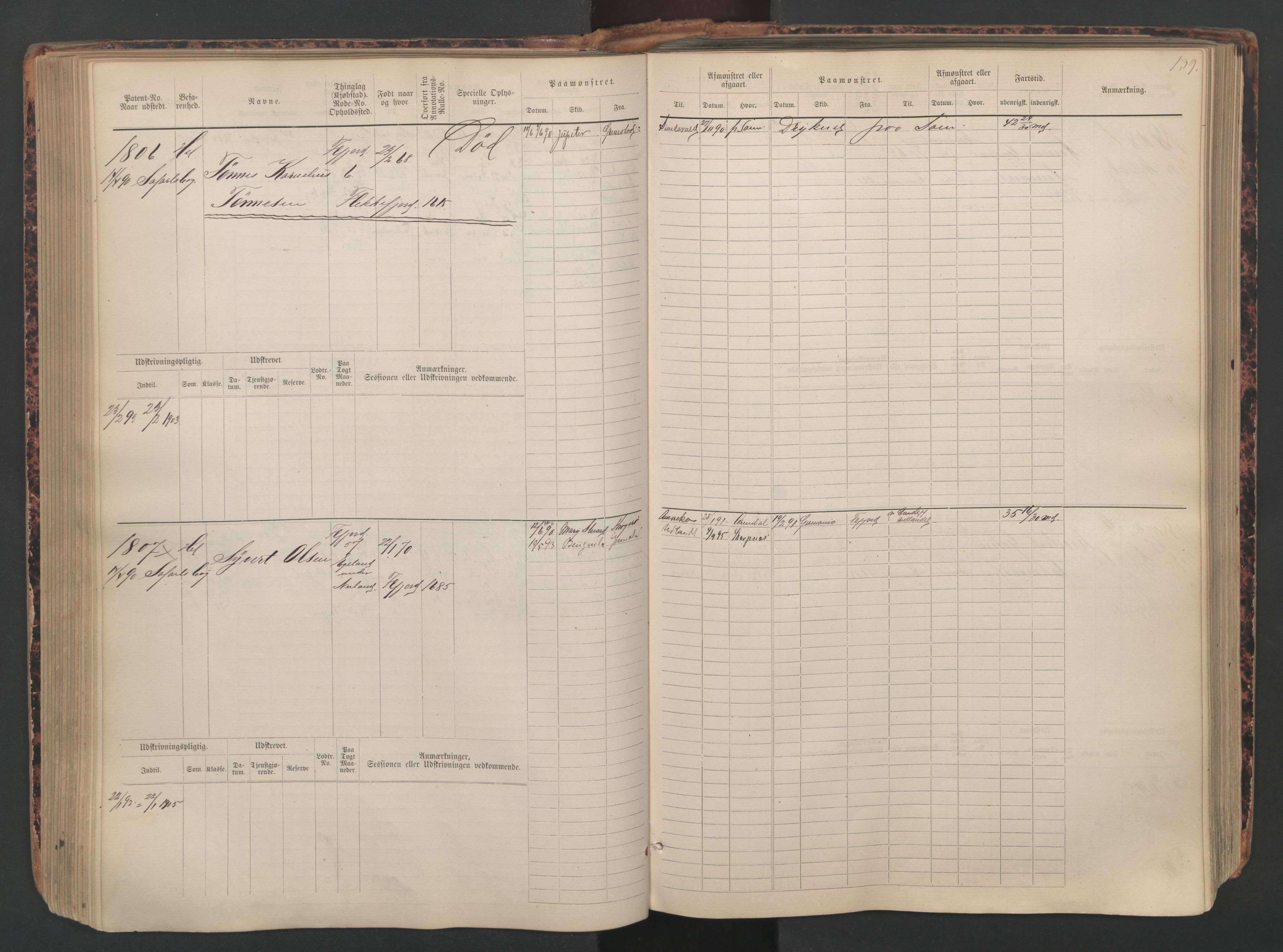 Flekkefjord mønstringskrets, SAK/2031-0018/F/Fb/L0010: Hovedrulle nr 1534-2329, Æ-7, 1884-1948, s. 141