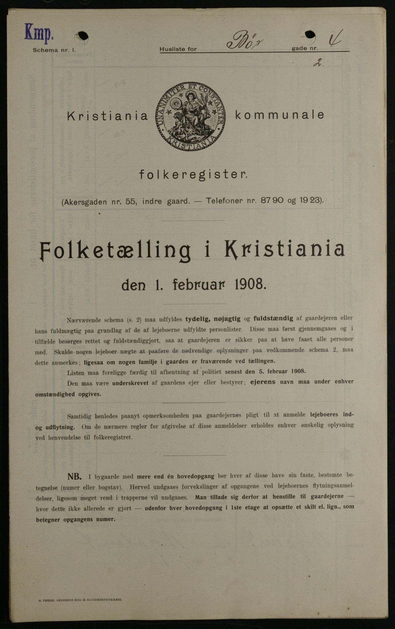 OBA, Kommunal folketelling 1.2.1908 for Kristiania kjøpstad, 1908, s. 10467