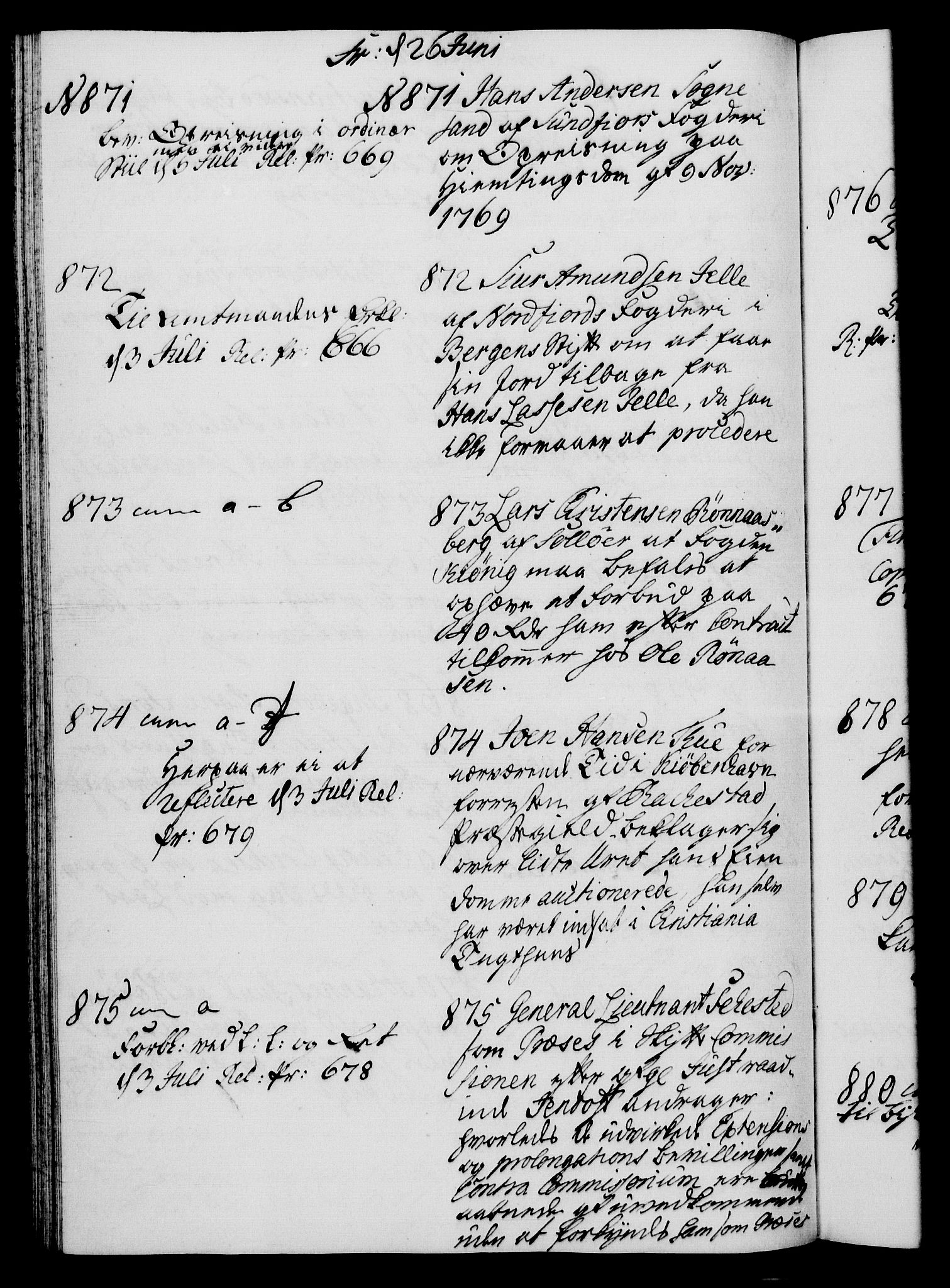 Danske Kanselli 1572-1799, AV/RA-EA-3023/I/Ia/L0002: 3. departements journal, 1772