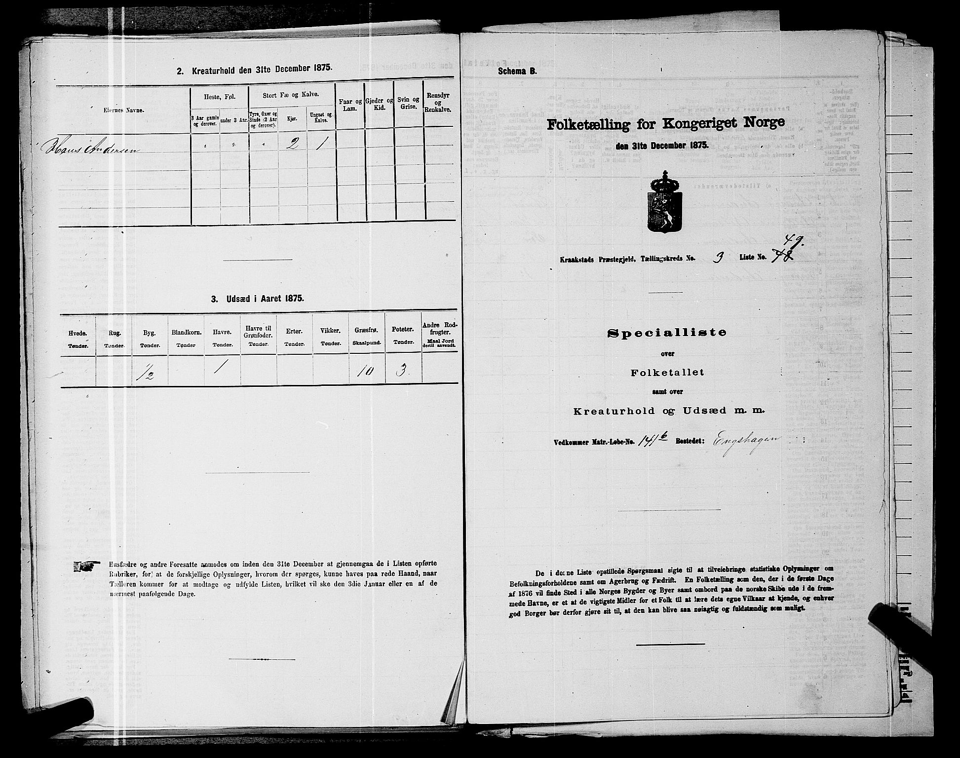 RA, Folketelling 1875 for 0212P Kråkstad prestegjeld, 1875, s. 403