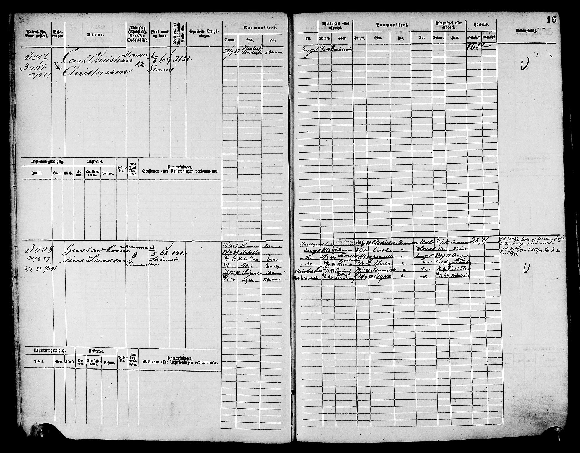 Drammen innrulleringsdistrikt, SAKO/A-781/F/Fc/L0004: Hovedrulle, 1885, s. 18