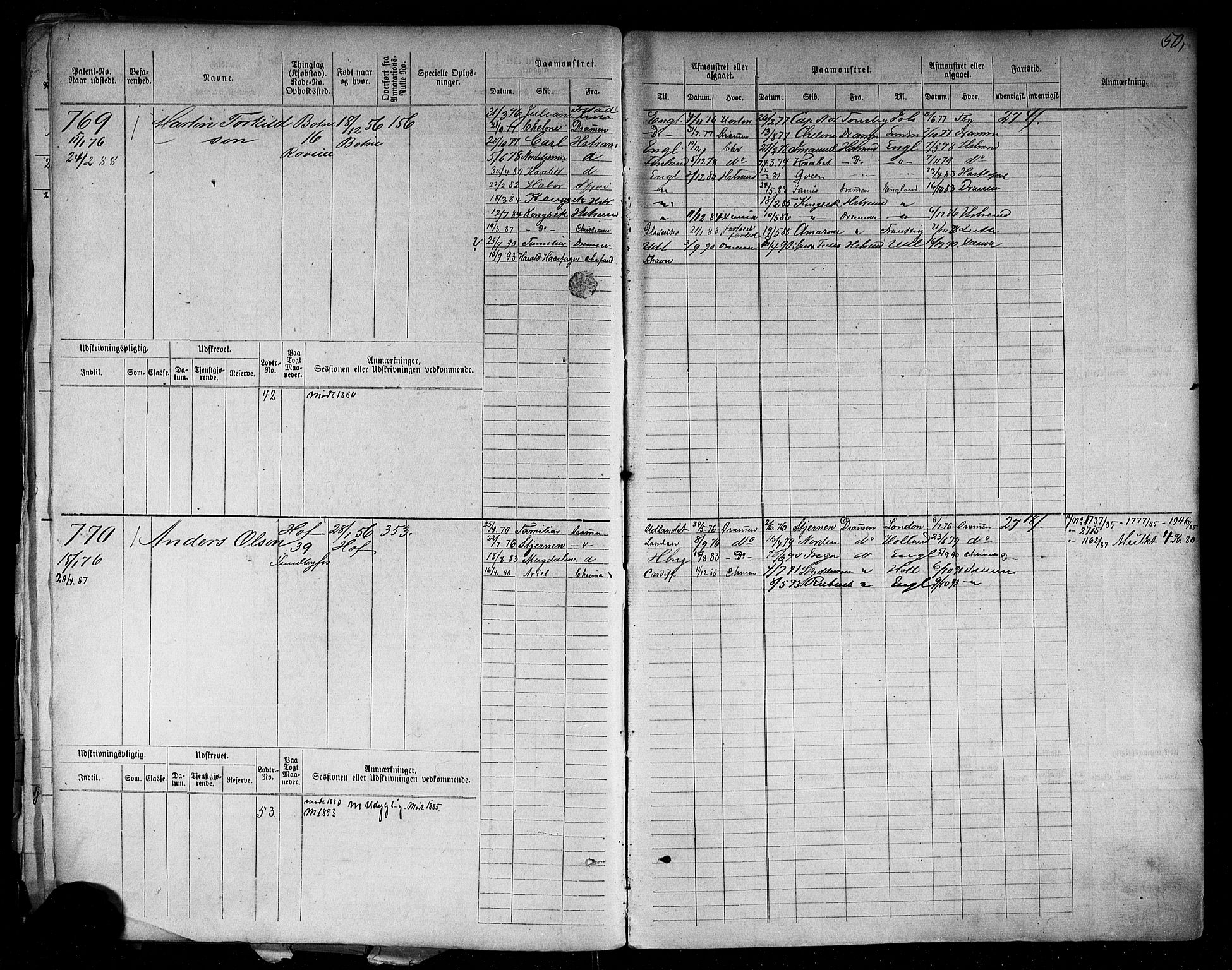 Holmestrand innrulleringskontor, AV/SAKO-A-1151/F/Fc/L0004: Hovedrulle, 1872-1913, s. 87