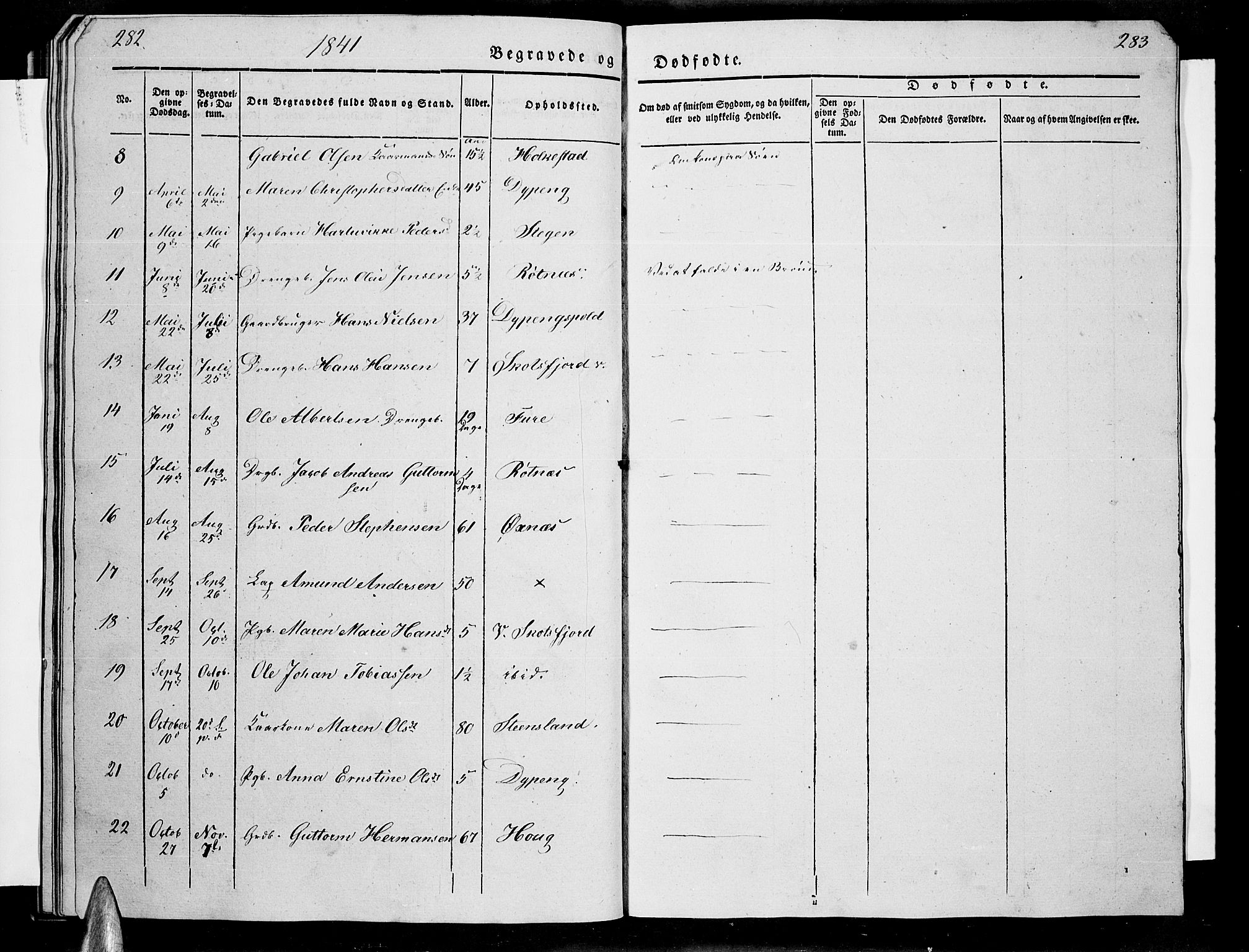 Ministerialprotokoller, klokkerbøker og fødselsregistre - Nordland, SAT/A-1459/855/L0813: Klokkerbok nr. 855C02, 1836-1850, s. 282-283