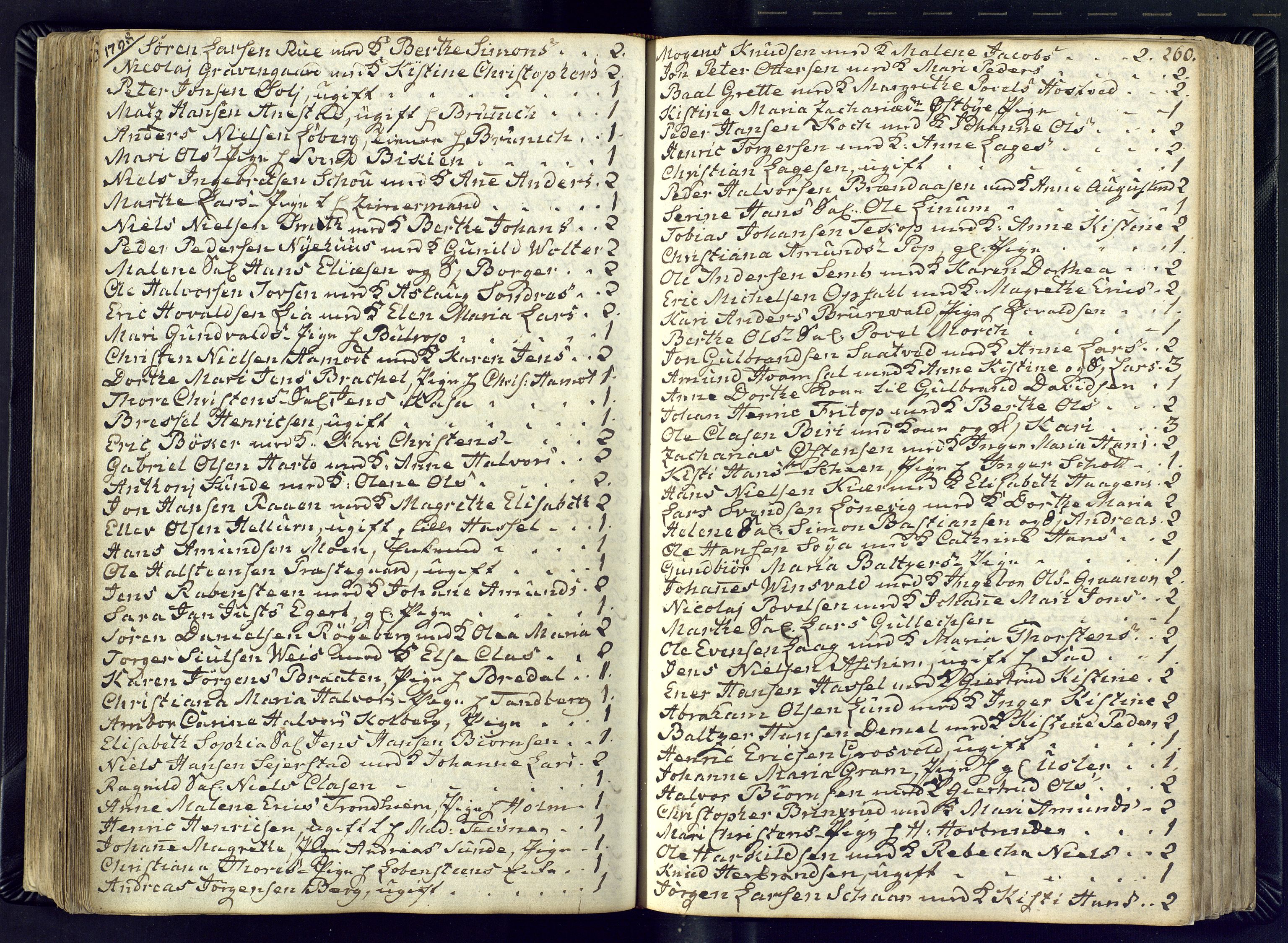 Kongsberg kirkebøker, AV/SAKO-A-22/M/Ma/L0012: Kommunikantprotokoll nr. 12, 1794-1800, s. 260