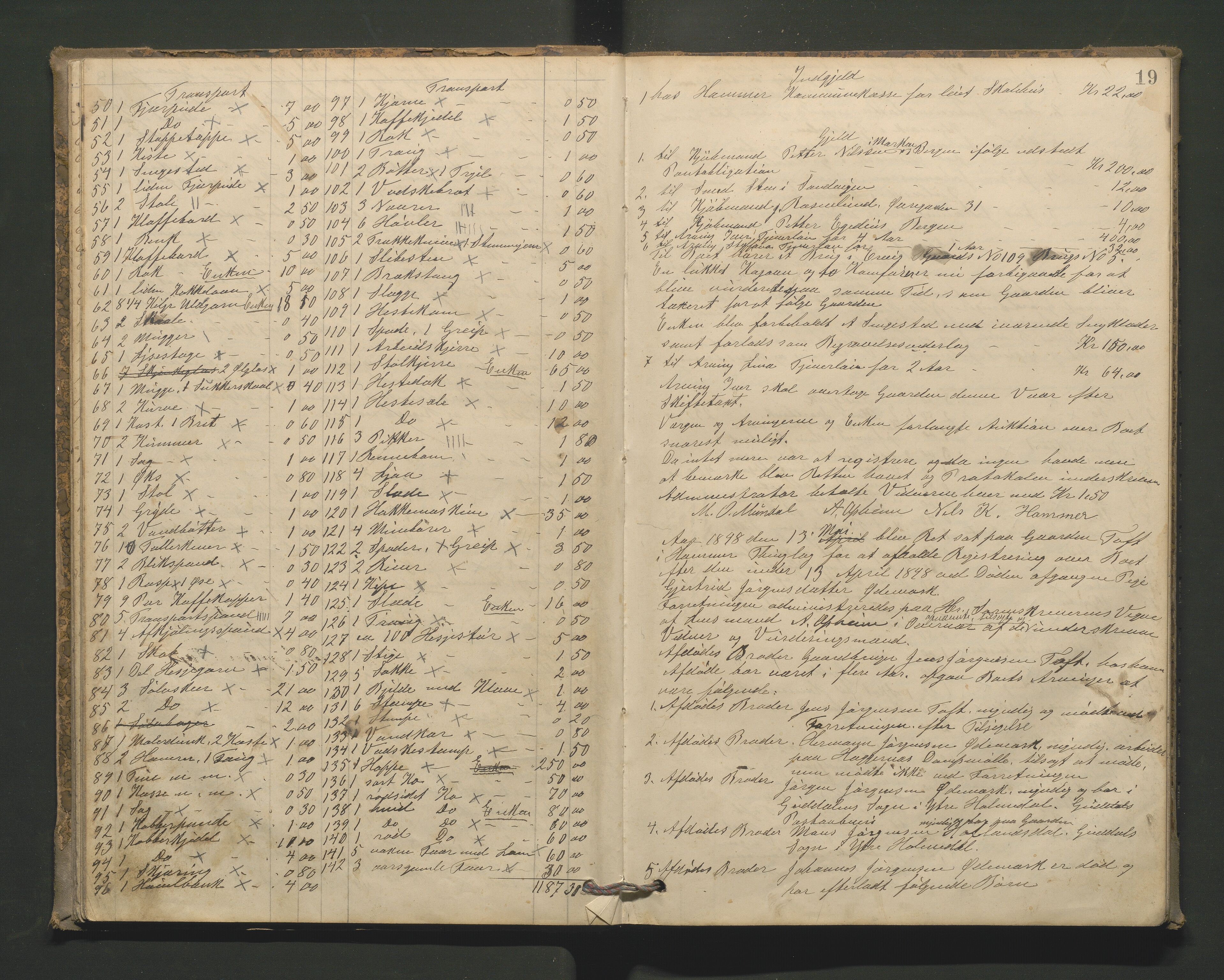 Lensmannen i Hamre, AV/SAB-A-32601/0006/L0002: Registreringsprotokoll, 1896-1904, s. 18b-19a