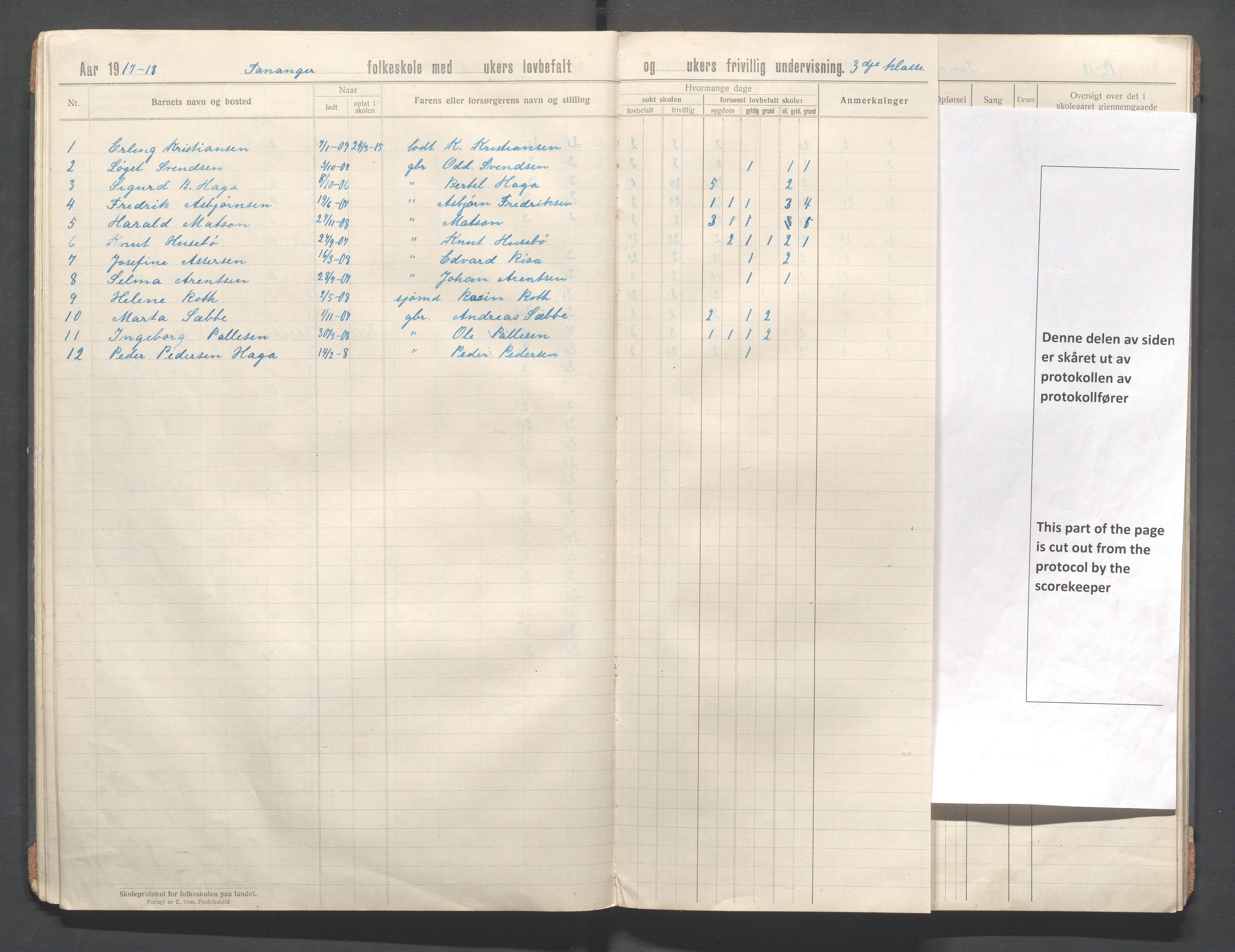 Håland kommune - Tananger skole, IKAR/K-102443/F/L0006: Skoleprotokoll, 1915-1920, s. 23