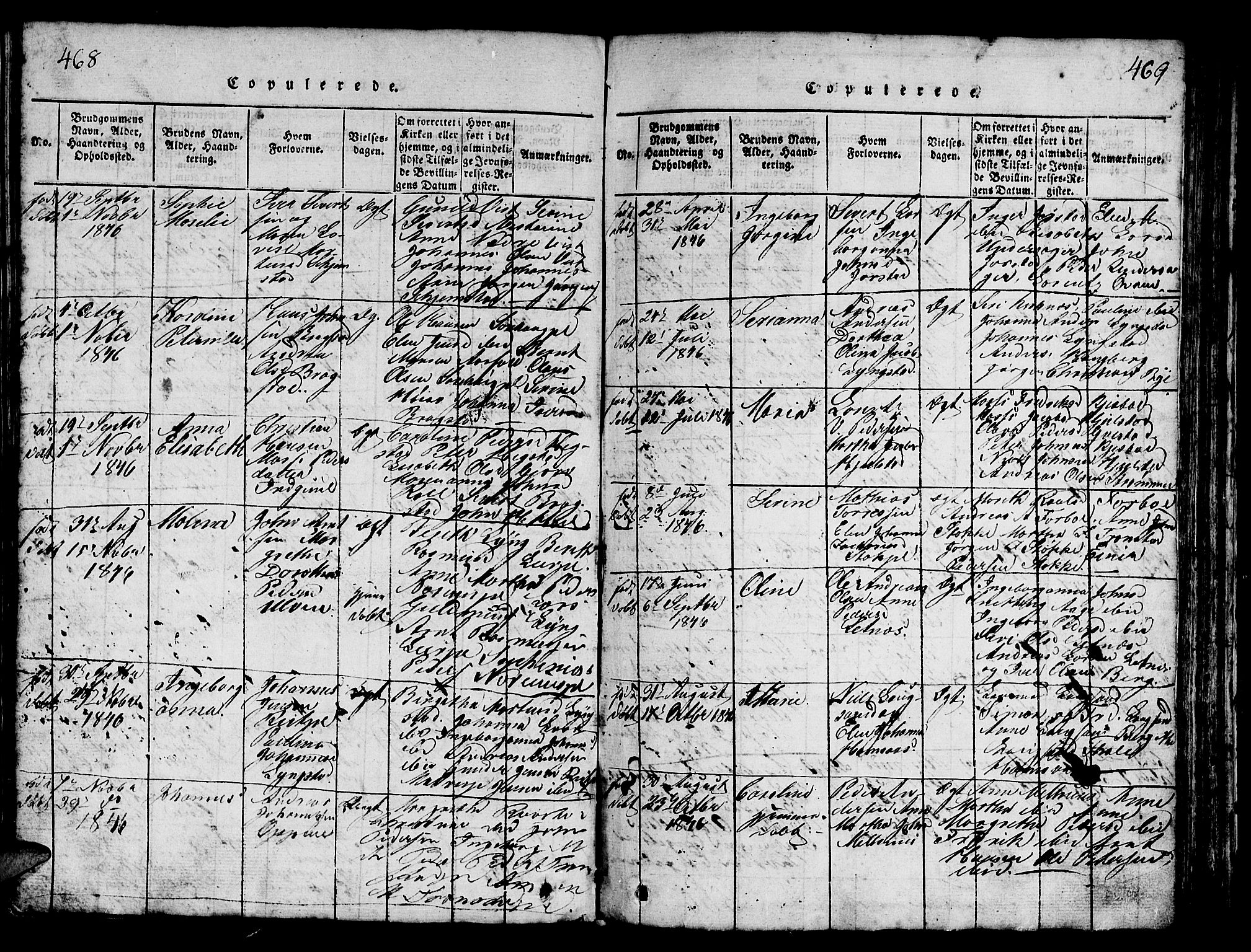 Ministerialprotokoller, klokkerbøker og fødselsregistre - Nord-Trøndelag, AV/SAT-A-1458/730/L0298: Klokkerbok nr. 730C01, 1816-1849, s. 468-469