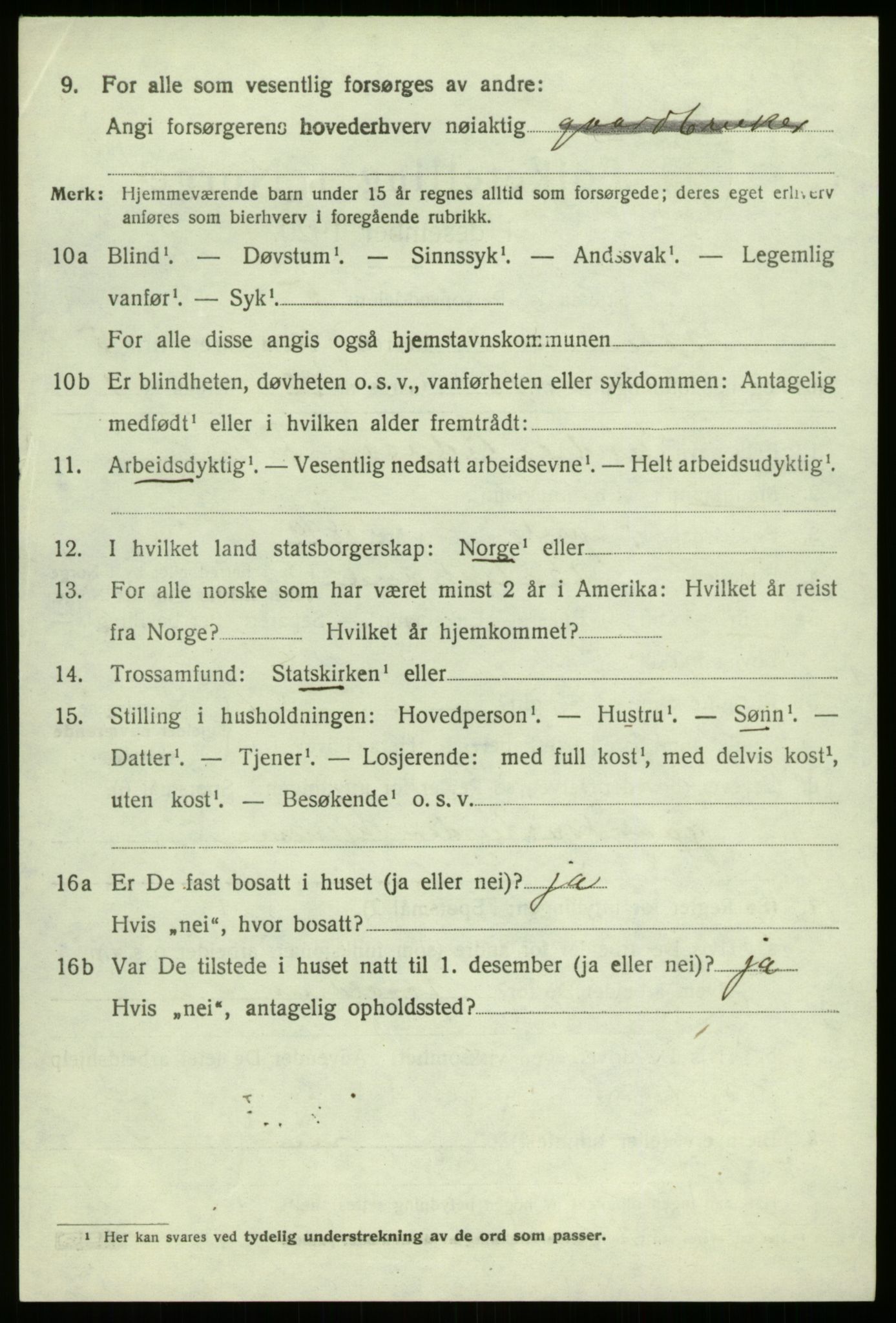 SAB, Folketelling 1920 for 1418 Balestrand herred, 1920, s. 2707