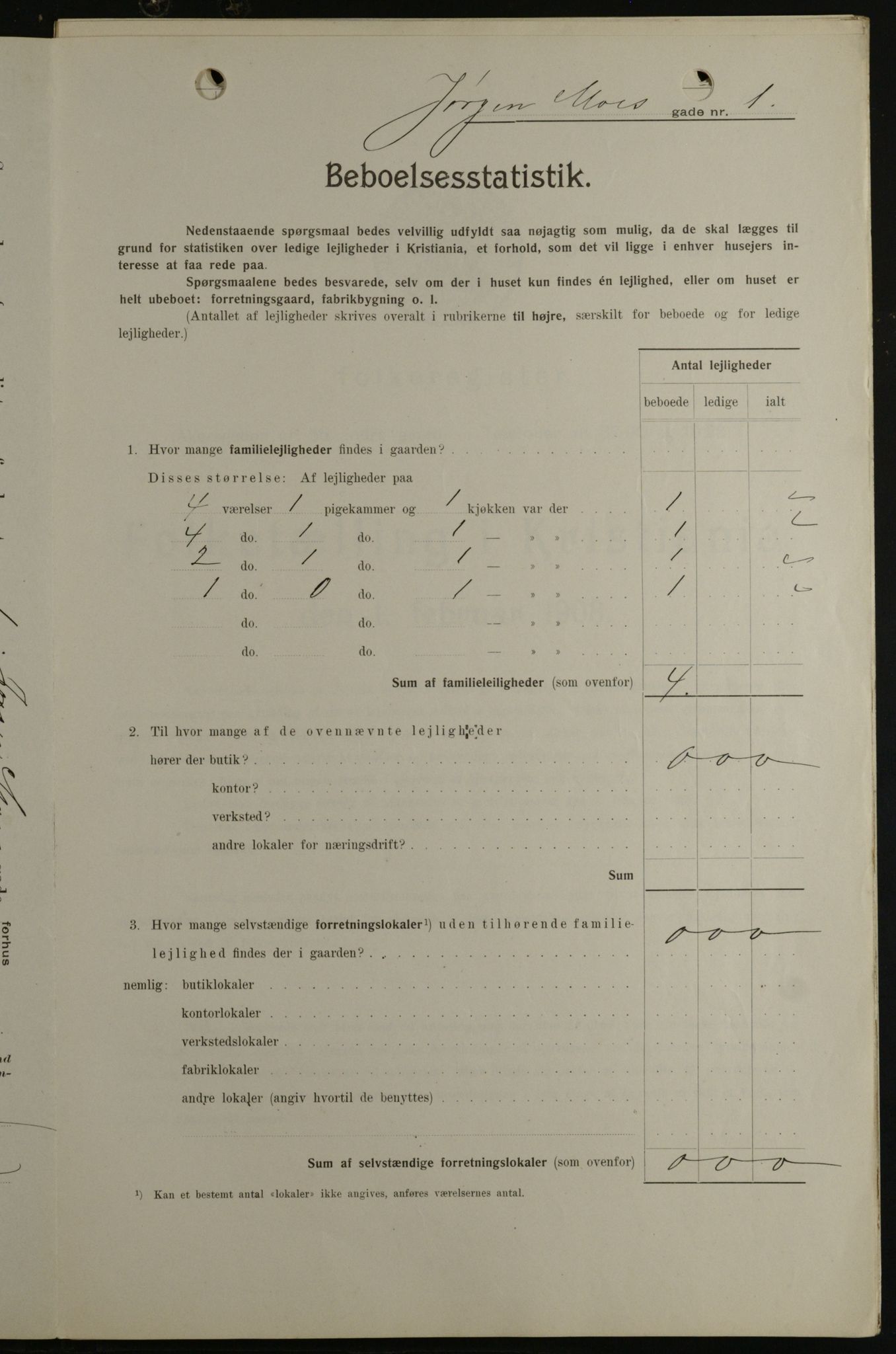 OBA, Kommunal folketelling 1.2.1908 for Kristiania kjøpstad, 1908, s. 42644