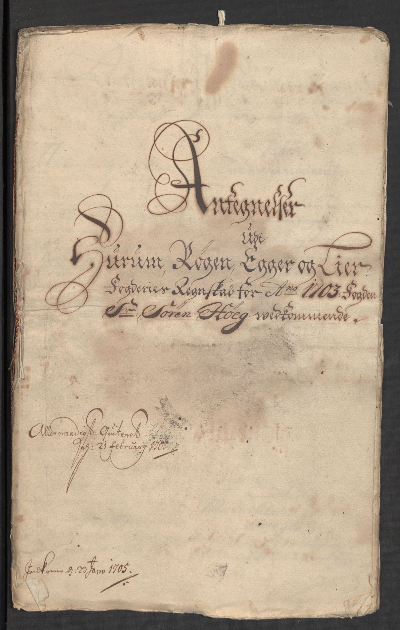 Rentekammeret inntil 1814, Reviderte regnskaper, Fogderegnskap, AV/RA-EA-4092/R30/L1699: Fogderegnskap Hurum, Røyken, Eiker og Lier, 1703, s. 240