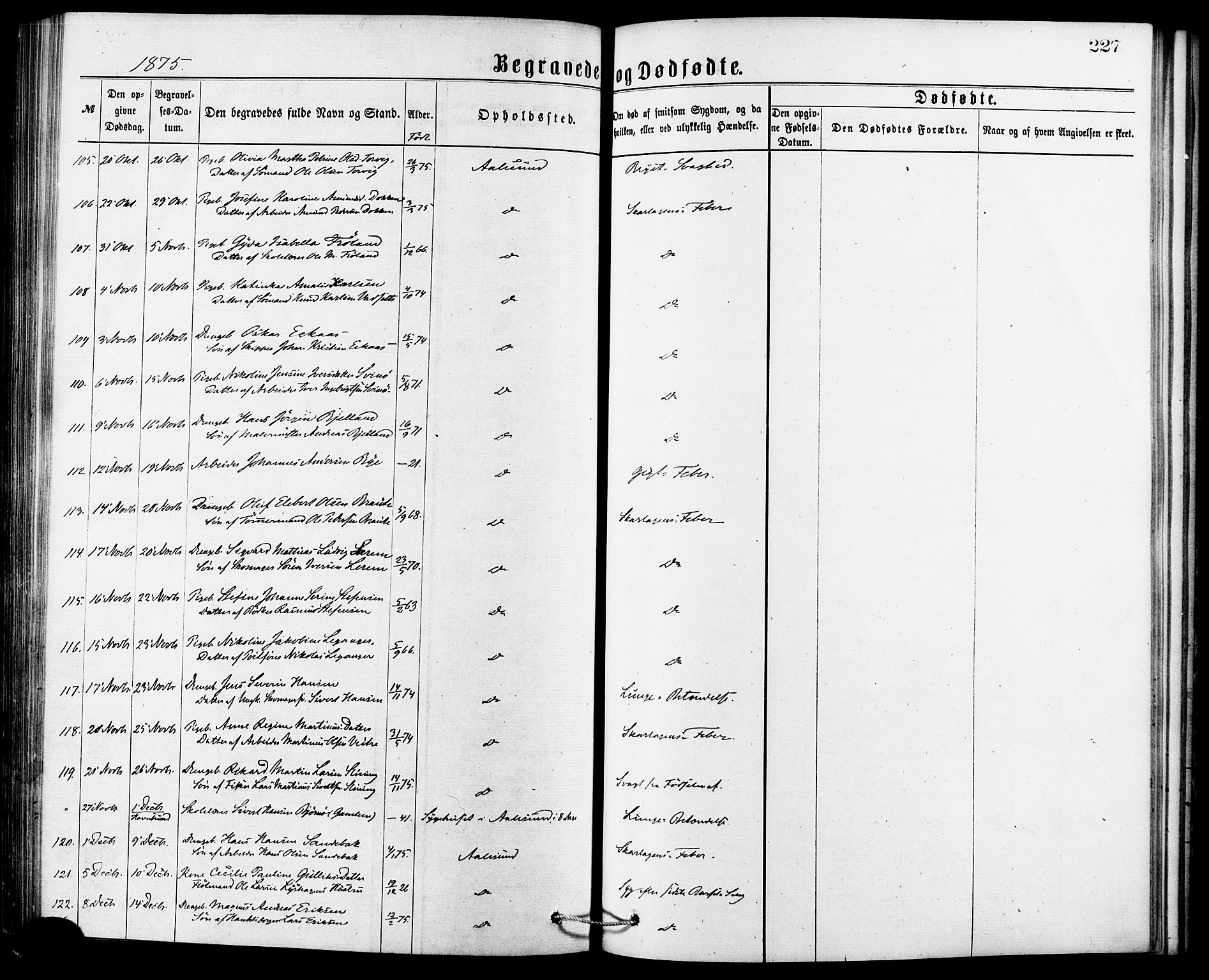 Ministerialprotokoller, klokkerbøker og fødselsregistre - Møre og Romsdal, SAT/A-1454/529/L0453: Ministerialbok nr. 529A03, 1872-1877, s. 227