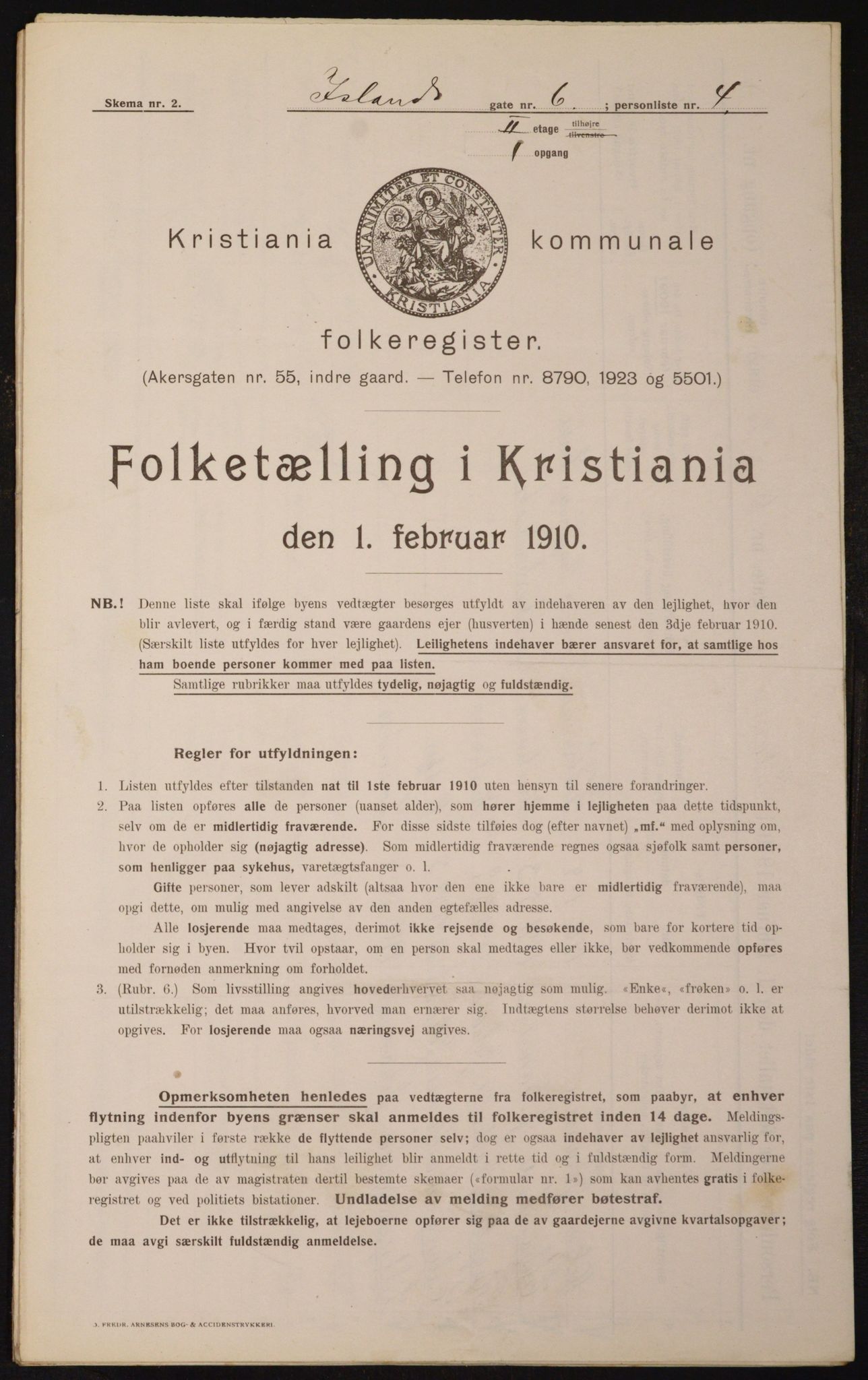 OBA, Kommunal folketelling 1.2.1910 for Kristiania, 1910, s. 43423