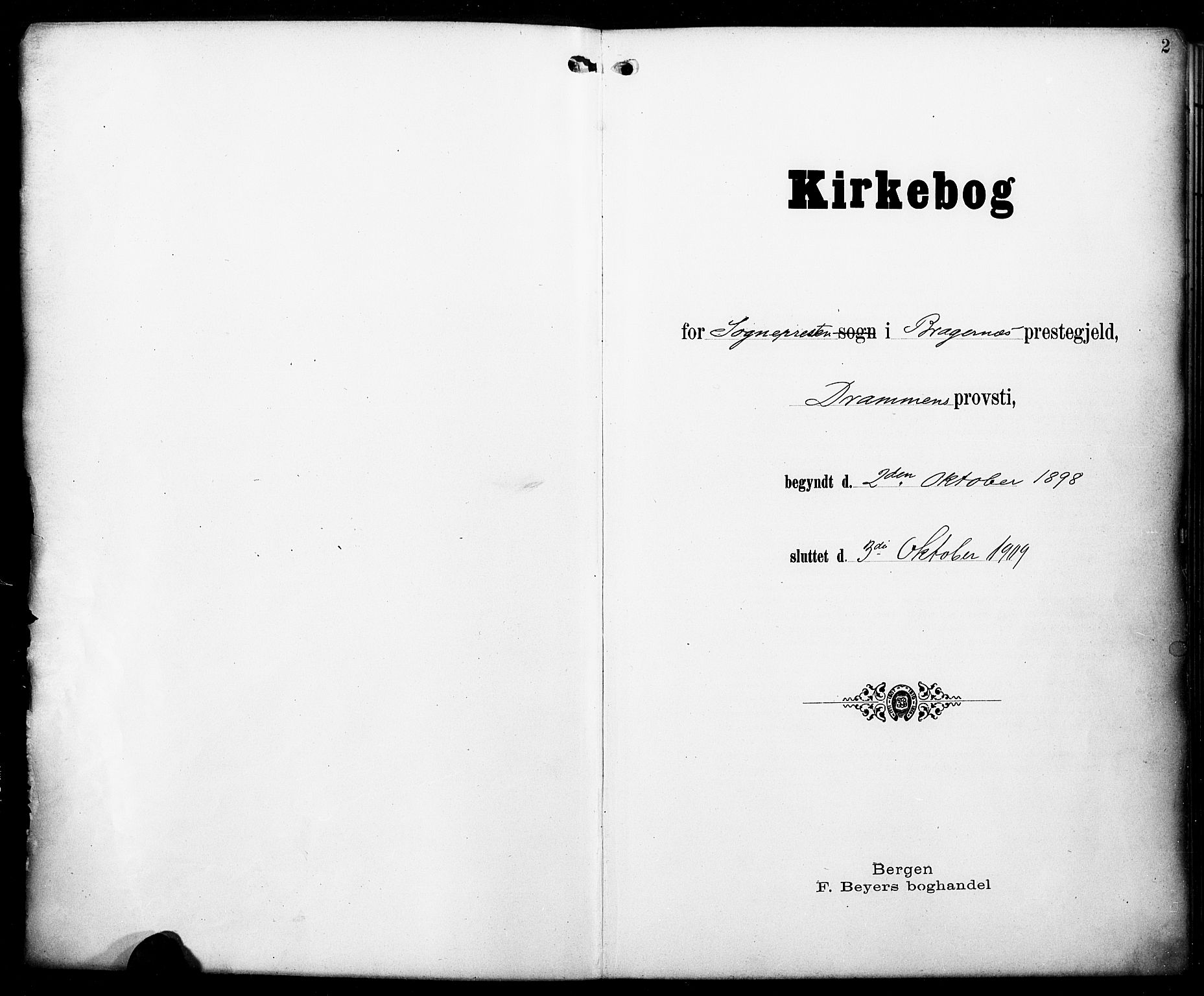 Bragernes kirkebøker, AV/SAKO-A-6/F/Fc/L0007: Ministerialbok nr. III 7, 1898-1909, s. 2