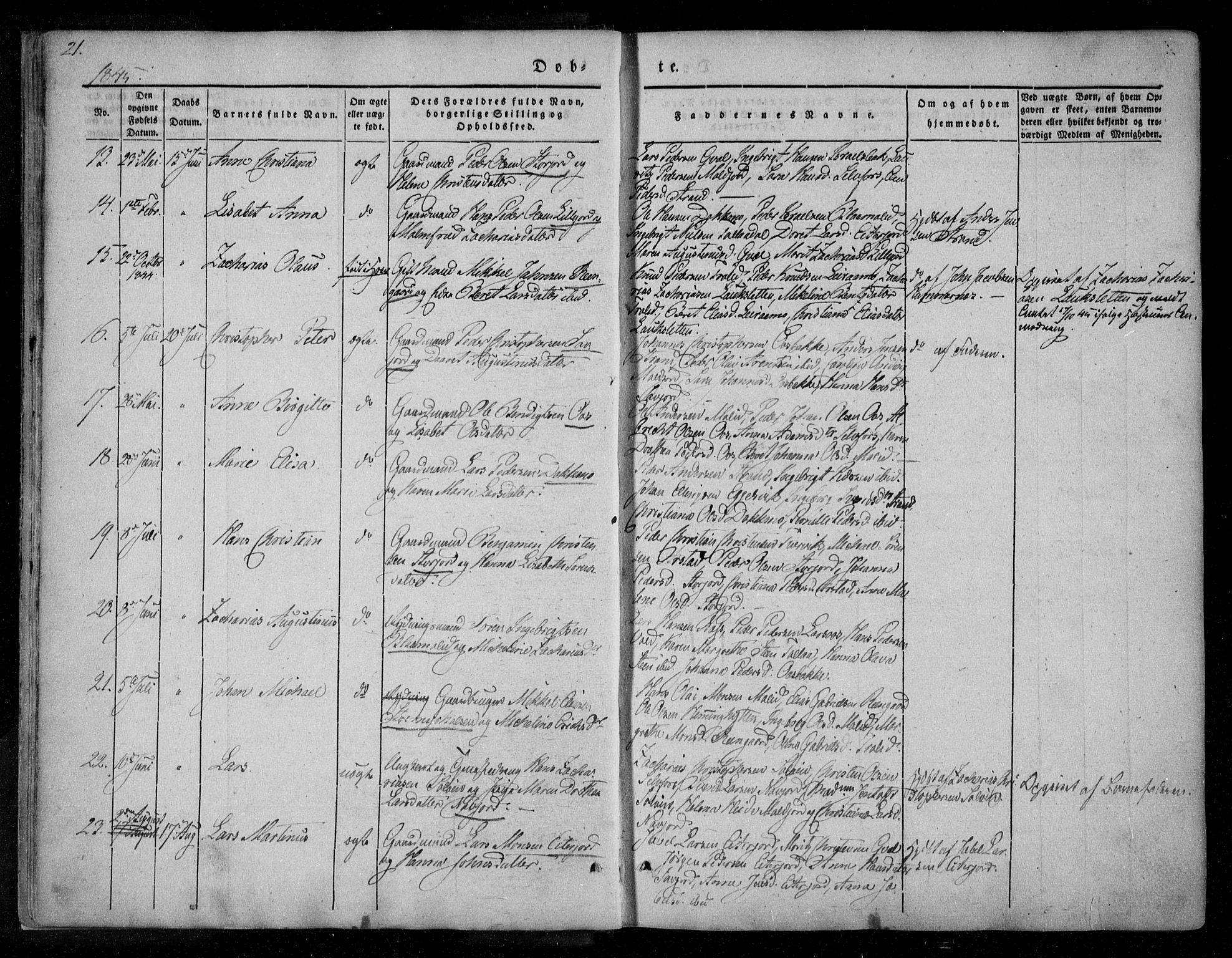 Ministerialprotokoller, klokkerbøker og fødselsregistre - Nordland, AV/SAT-A-1459/846/L0644: Ministerialbok nr. 846A02, 1837-1872, s. 21