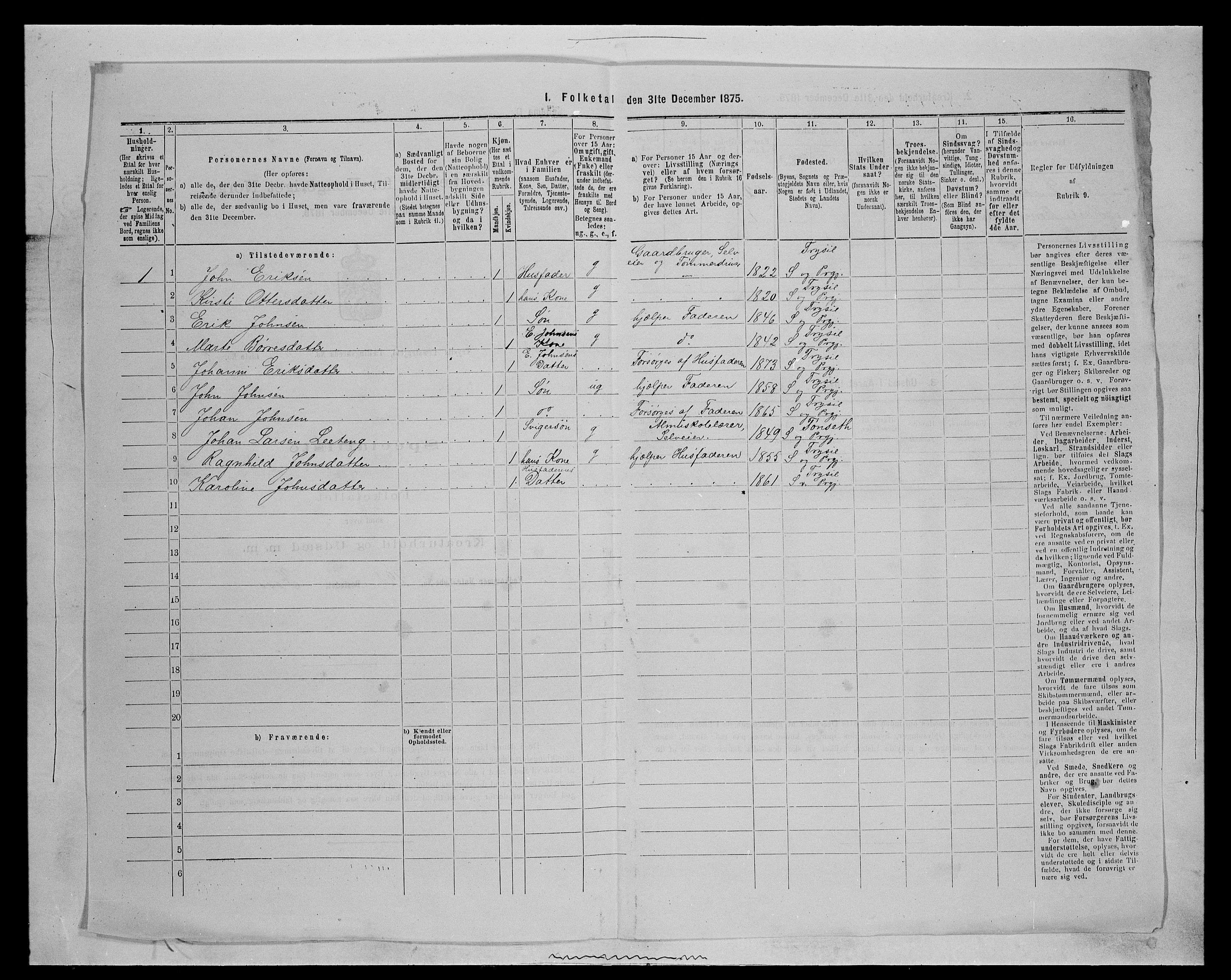 SAH, Folketelling 1875 for 0428P Trysil prestegjeld, 1875, s. 1234