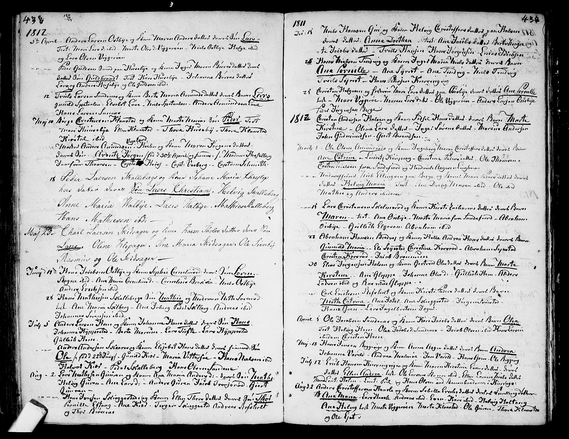 Tjølling kirkebøker, AV/SAKO-A-60/F/Fa/L0004: Ministerialbok nr. 4, 1779-1817, s. 432-433