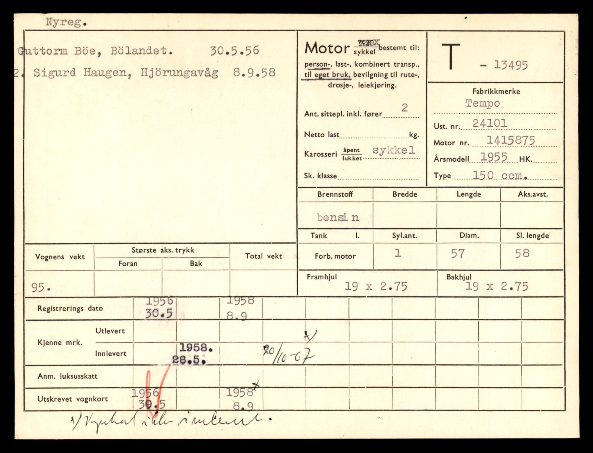 Møre og Romsdal vegkontor - Ålesund trafikkstasjon, AV/SAT-A-4099/F/Fe/L0039: Registreringskort for kjøretøy T 13361 - T 13530, 1927-1998, s. 2357