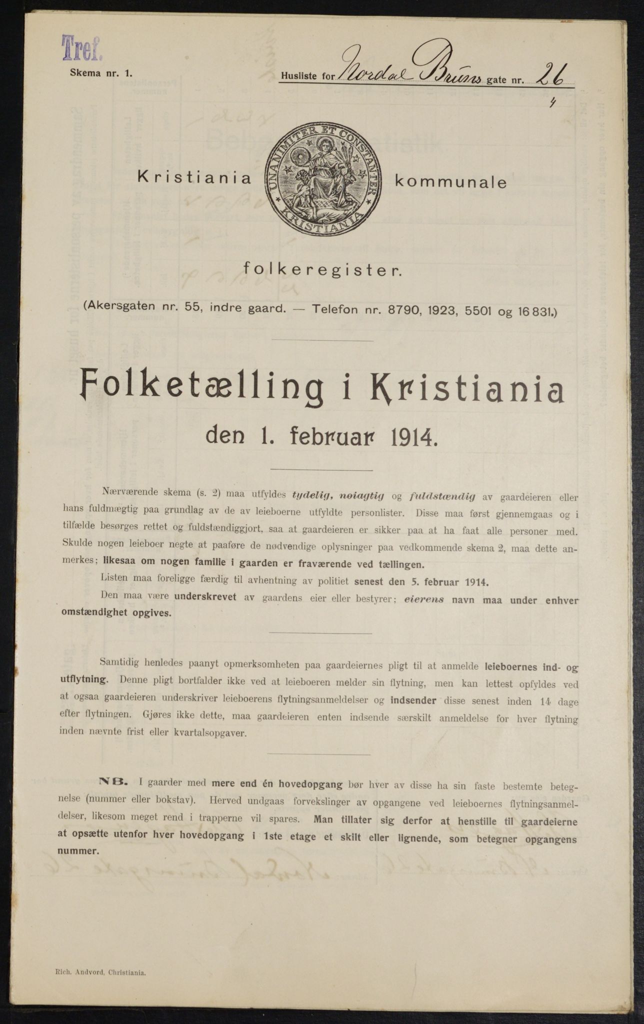 OBA, Kommunal folketelling 1.2.1914 for Kristiania, 1914, s. 72411