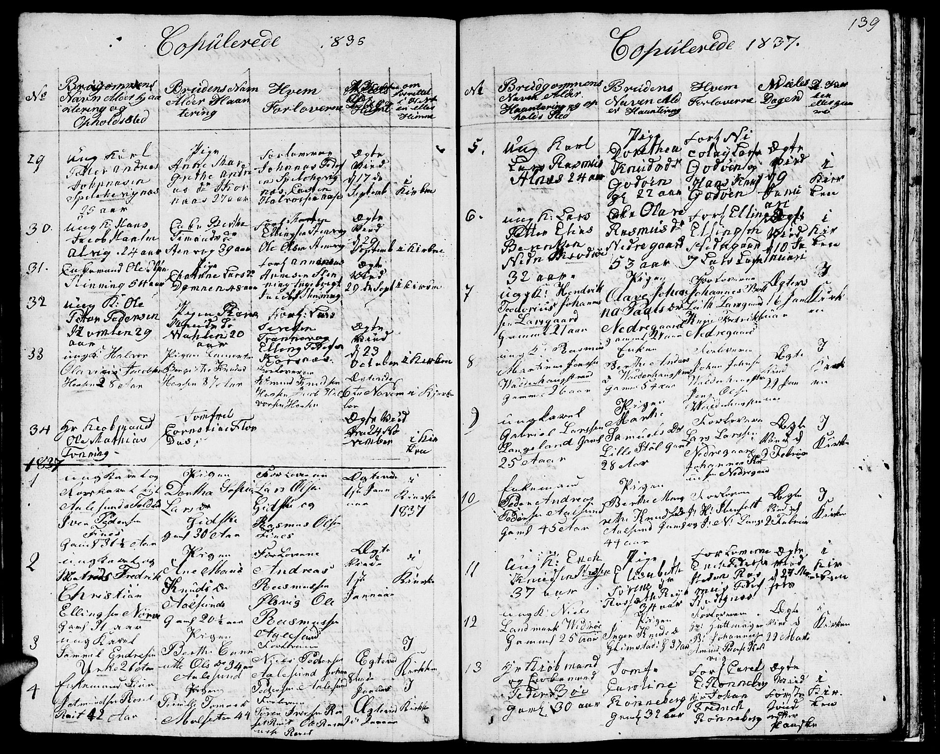 Ministerialprotokoller, klokkerbøker og fødselsregistre - Møre og Romsdal, SAT/A-1454/528/L0425: Klokkerbok nr. 528C06, 1827-1840, s. 139