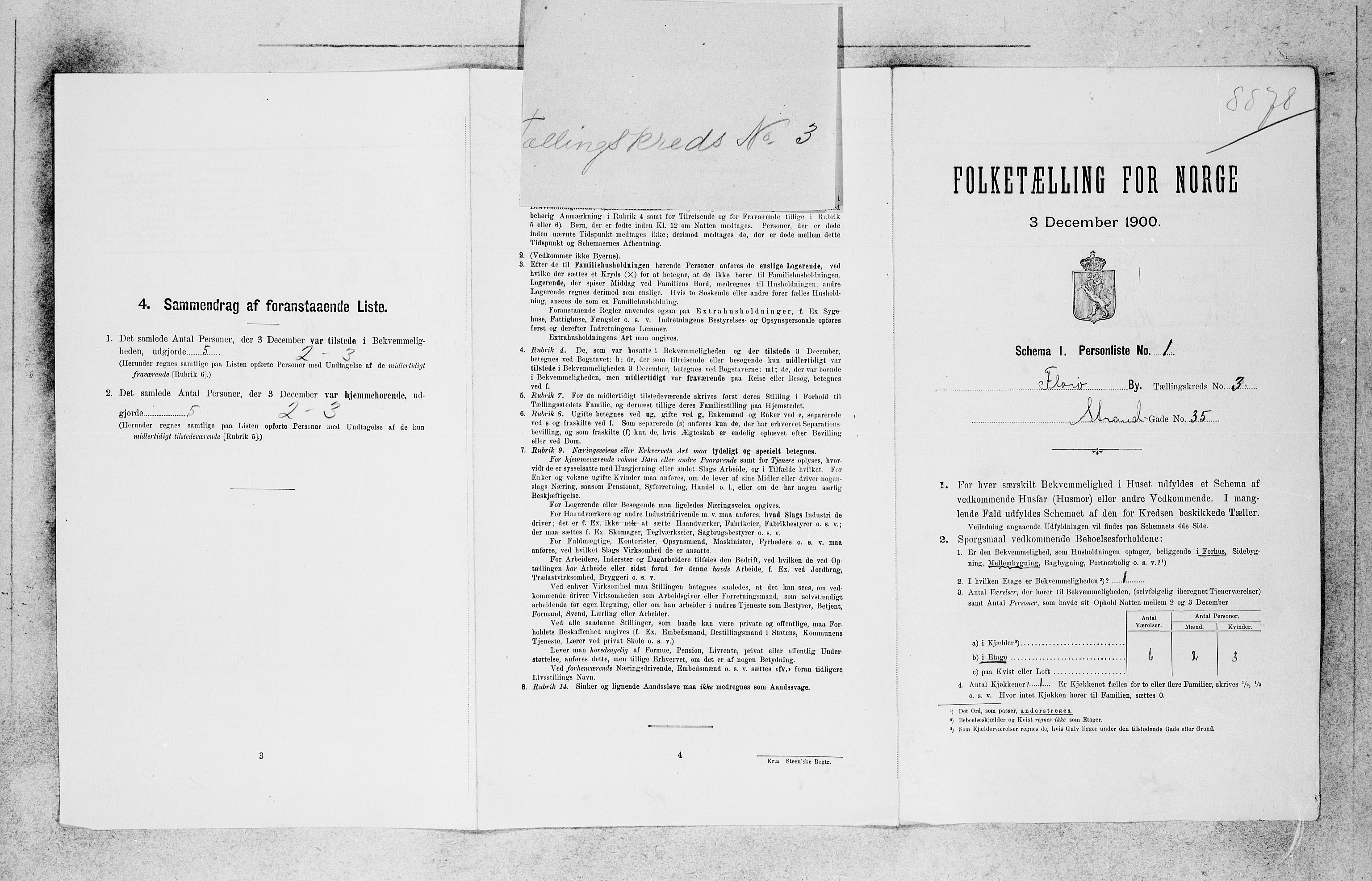 SAB, Folketelling 1900 for 1401 Florø ladested, 1900, s. 147