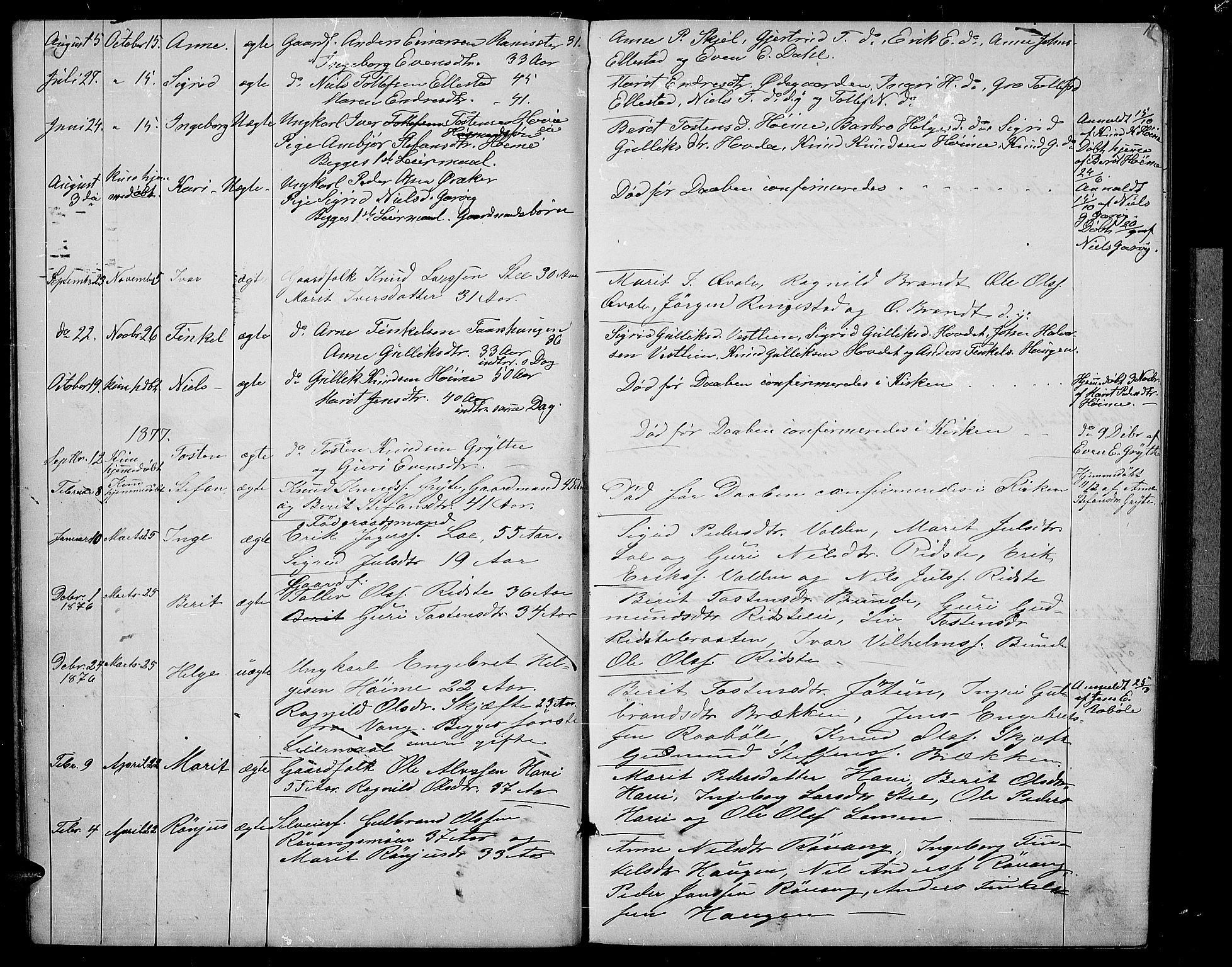 Vestre Slidre prestekontor, AV/SAH-PREST-136/H/Ha/Hab/L0002: Klokkerbok nr. 2, 1869-1882, s. 11