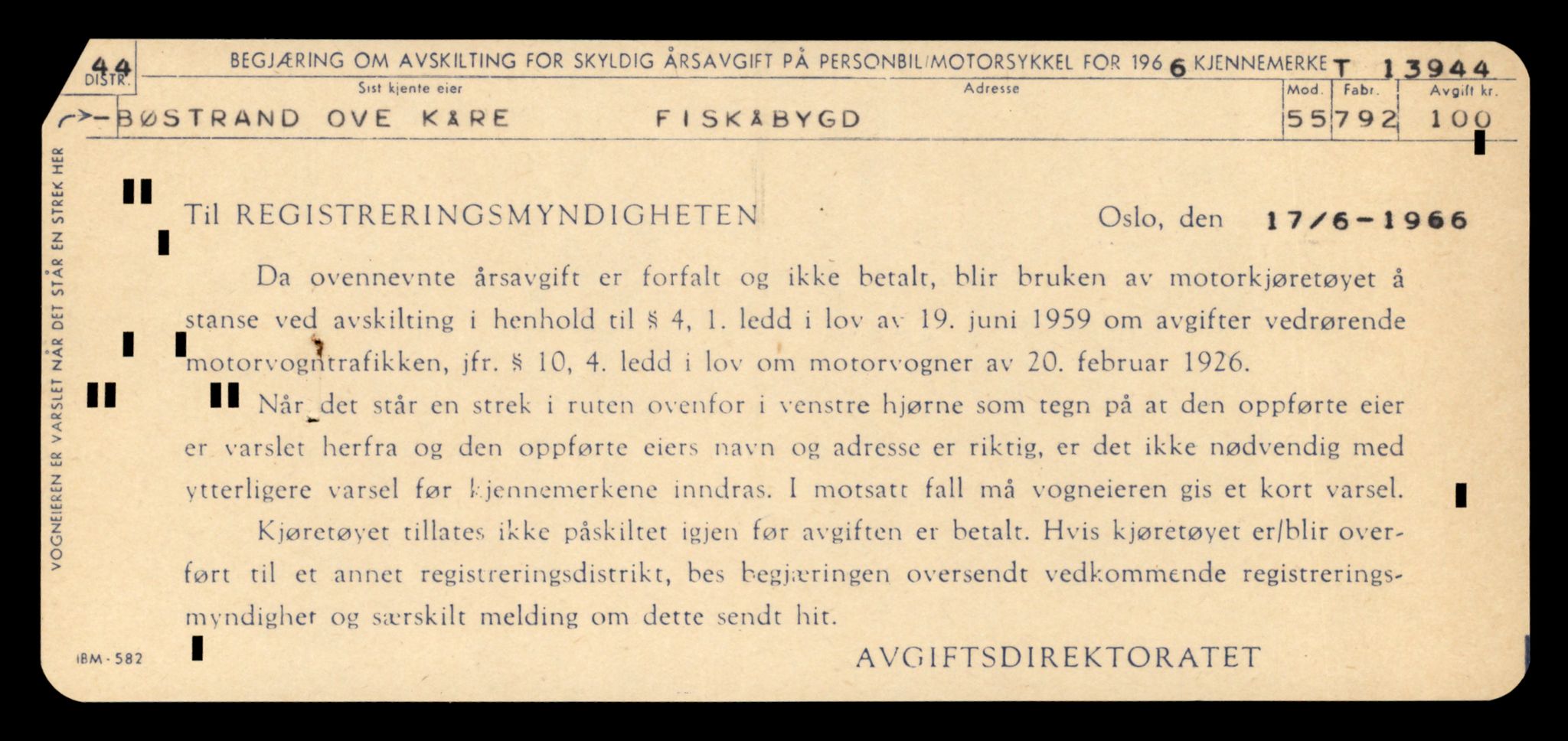 Møre og Romsdal vegkontor - Ålesund trafikkstasjon, AV/SAT-A-4099/F/Fe/L0042: Registreringskort for kjøretøy T 13906 - T 14079, 1927-1998, s. 656