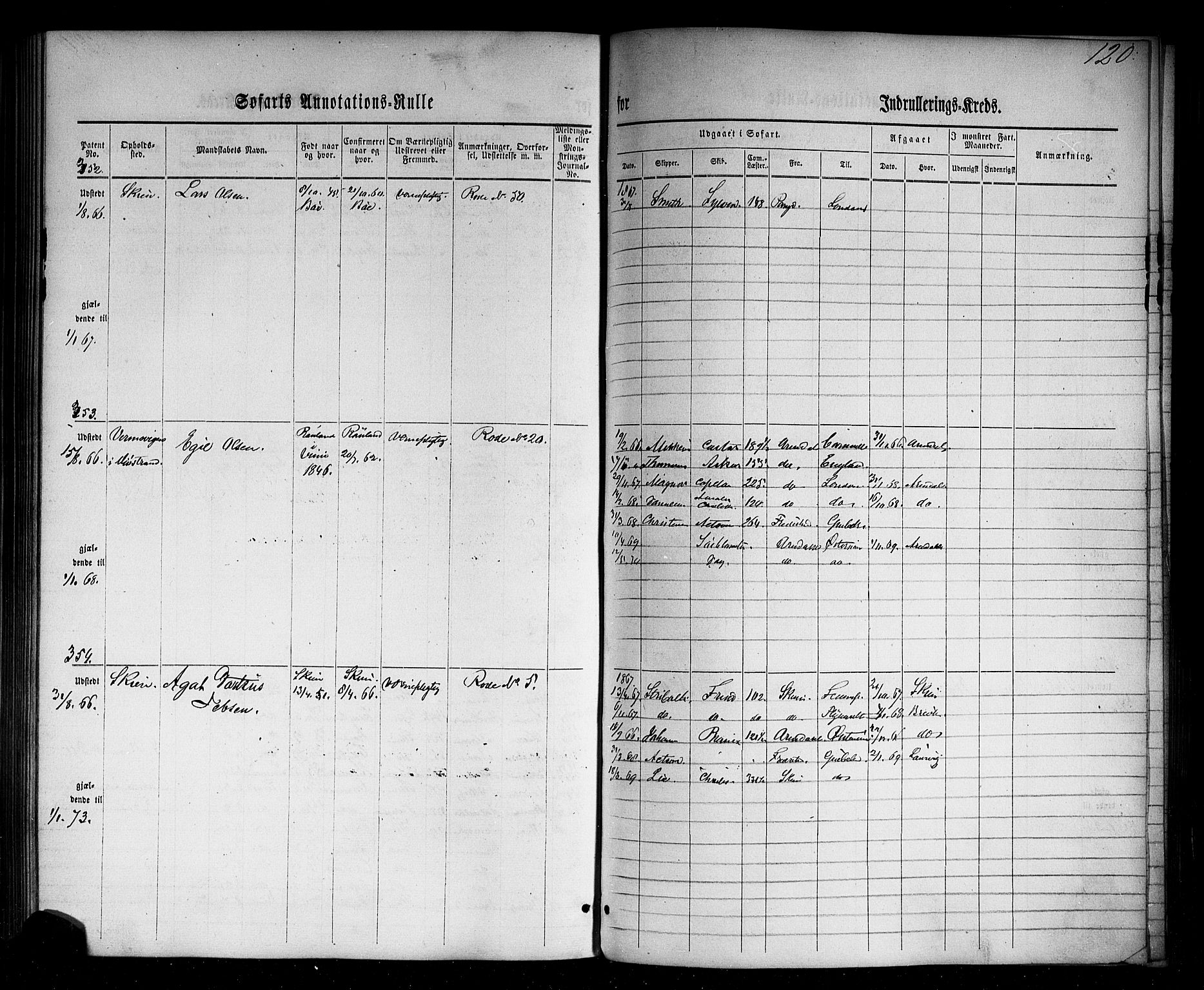 Skien innrulleringskontor, AV/SAKO-A-832/F/Fc/L0001: Annotasjonsrulle, 1860-1868, s. 144