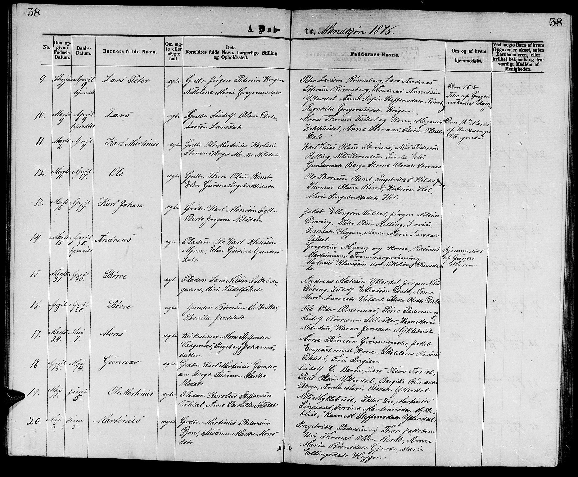 Ministerialprotokoller, klokkerbøker og fødselsregistre - Møre og Romsdal, SAT/A-1454/519/L0262: Klokkerbok nr. 519C03, 1866-1884, s. 38