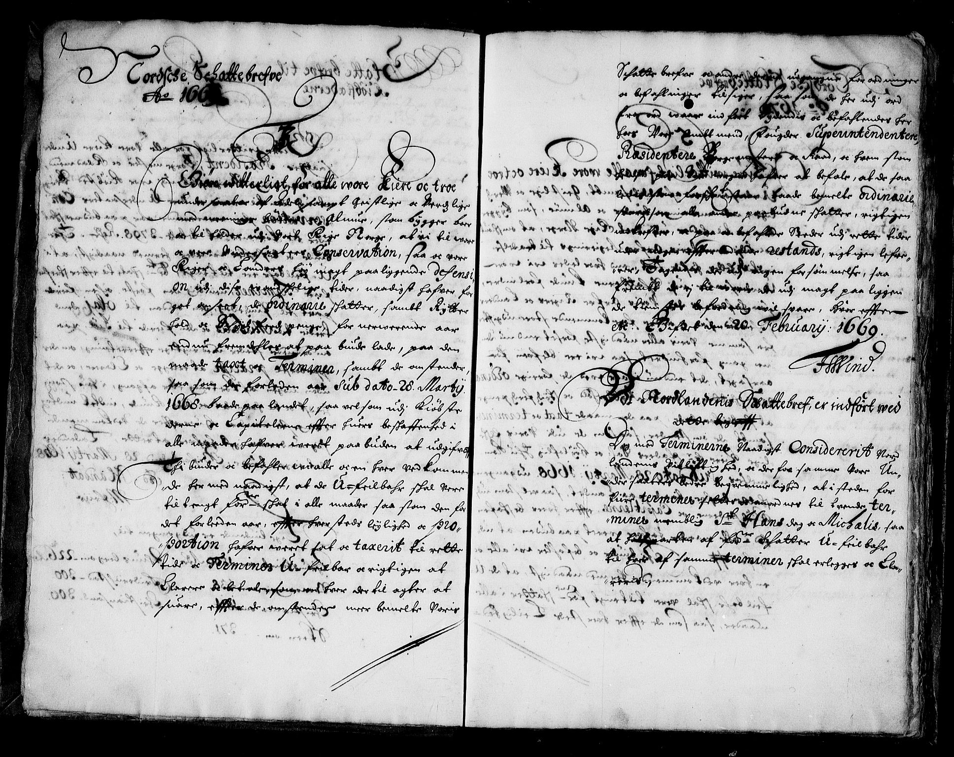 Stattholderembetet 1572-1771, AV/RA-EA-2870/Bc/L0002: Kopibok for skattebrev, 1668-1679