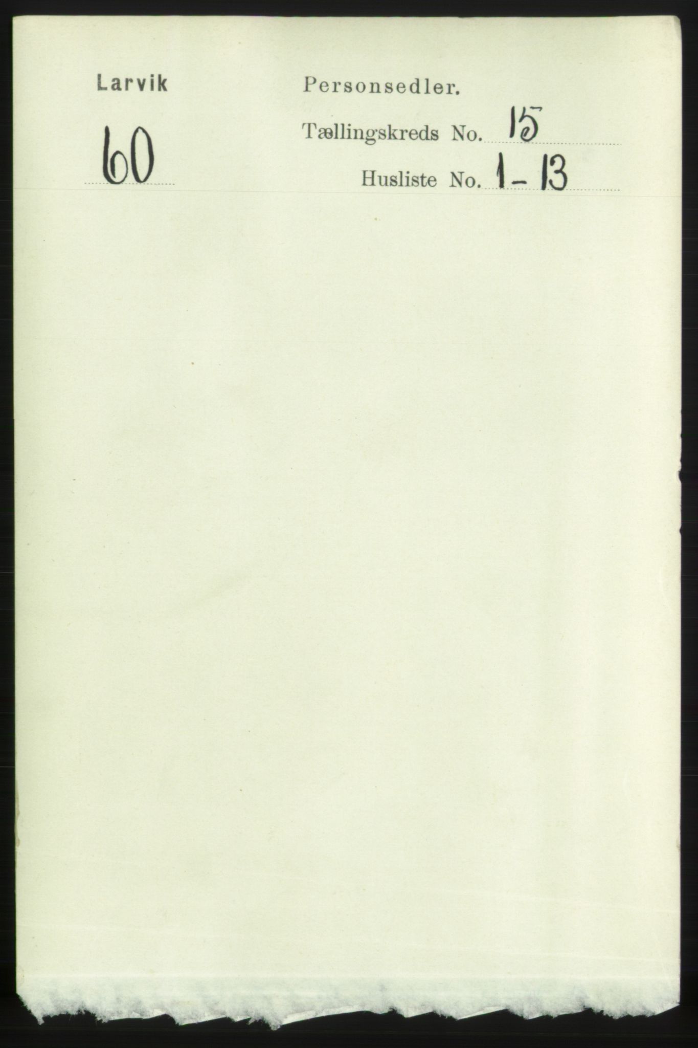 RA, Folketelling 1891 for 0707 Larvik kjøpstad, 1891, s. 11328