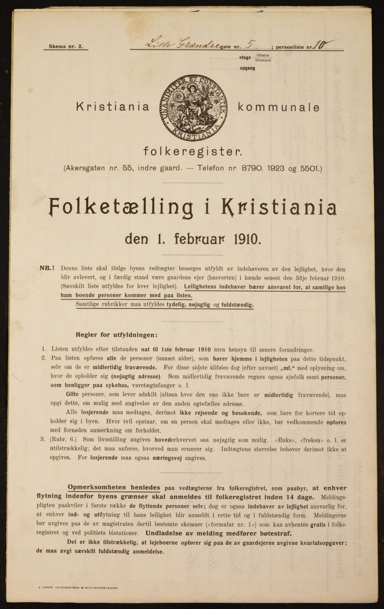 OBA, Kommunal folketelling 1.2.1910 for Kristiania, 1910, s. 55582