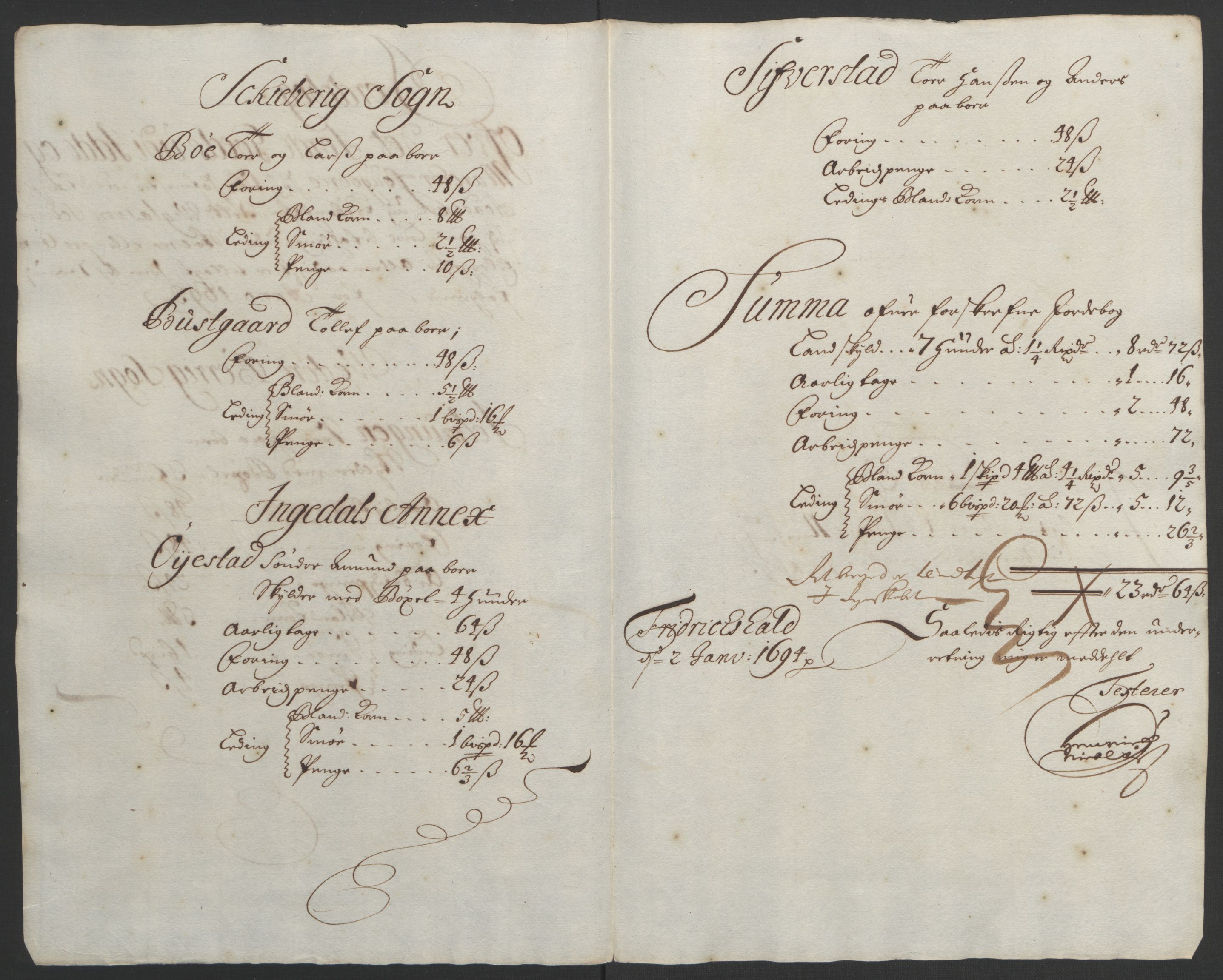 Rentekammeret inntil 1814, Reviderte regnskaper, Fogderegnskap, RA/EA-4092/R01/L0011: Fogderegnskap Idd og Marker, 1692-1693, s. 250