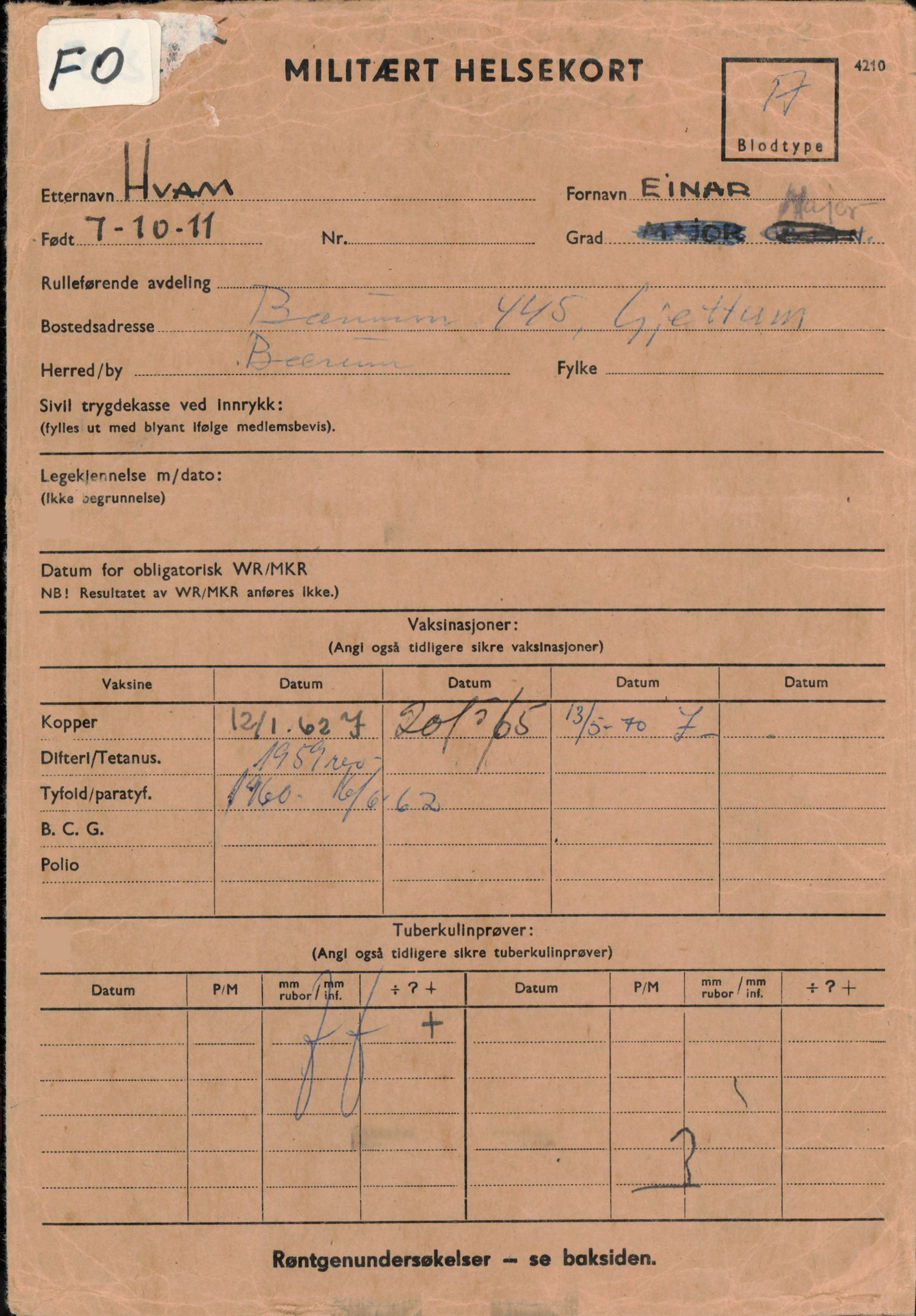 Forsvaret, Rygge hovedflystasjon, AV/RA-RAFA-2298/P/Pd/L0023: Astrup, Hans Rasmus - Hvam, Hans Einar - f. 1911, 1911, s. 468